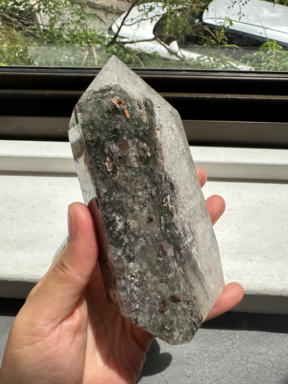 Garden Quartz (Lodolite) Tower – 540g #4 — exact crystal, view 3 of 9
