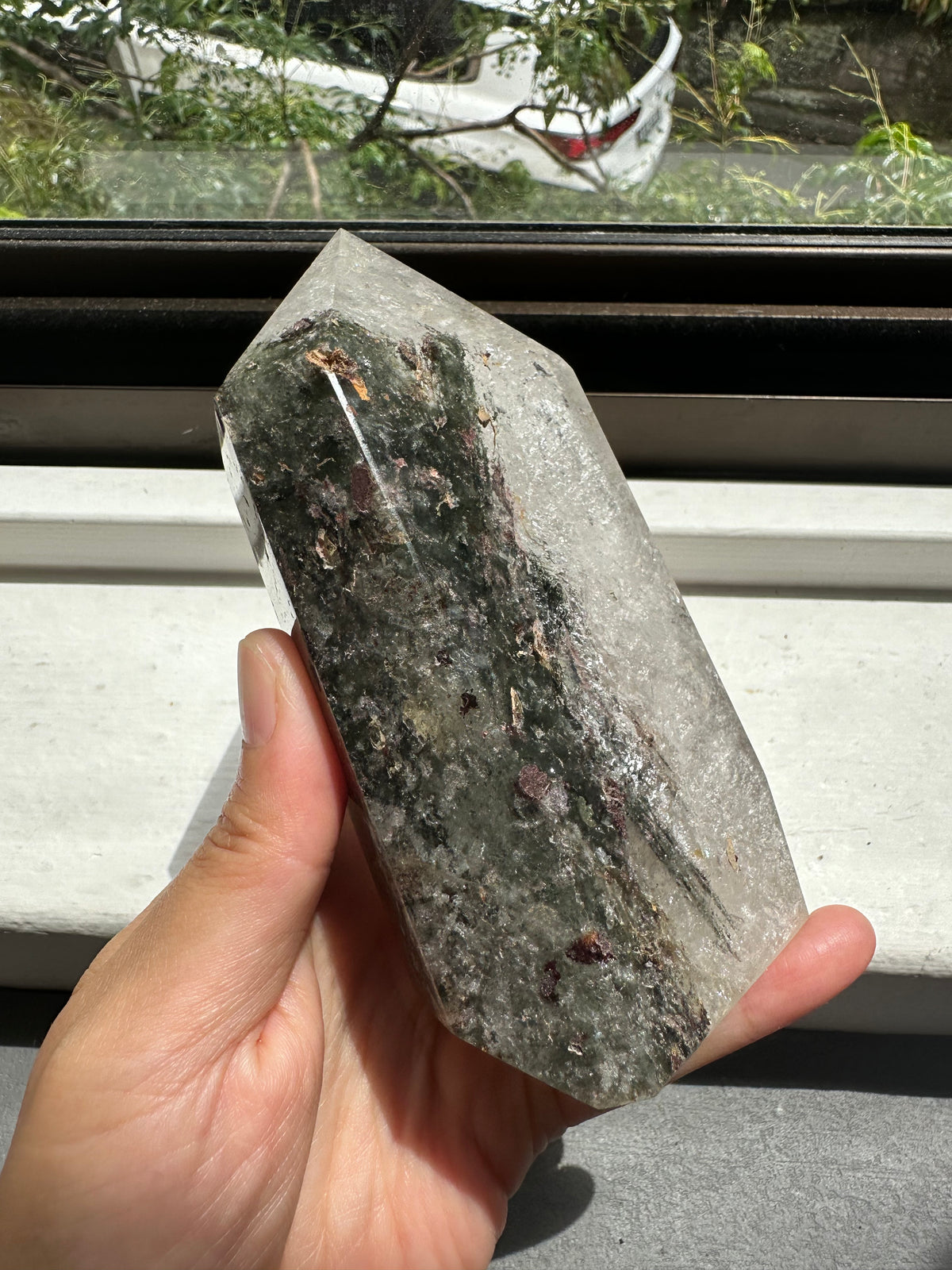 Garden Quartz (Lodolite) Tower – 540g #4 — exact crystal, view 4 of 9