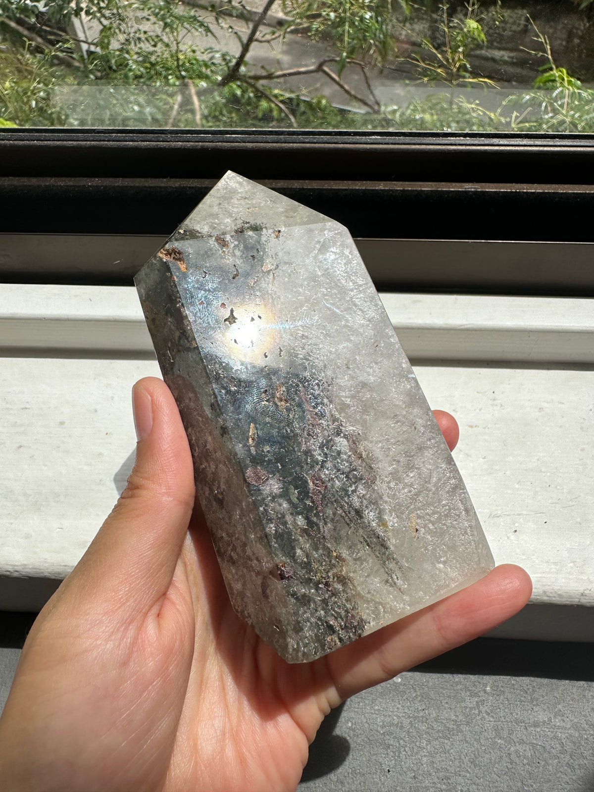 Garden Quartz (Lodolite) Tower – 540g #4 — exact crystal, view 7 of 9