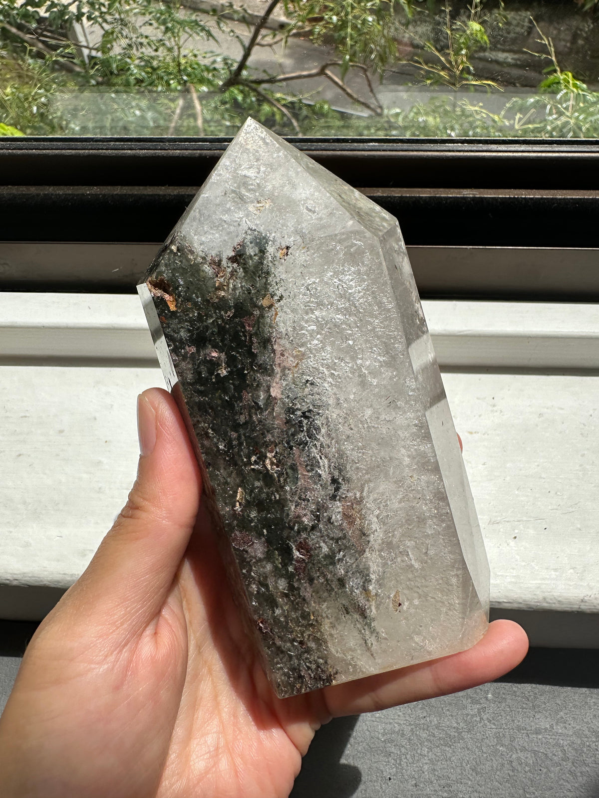 Garden Quartz (Lodolite) Tower – 540g #4 — exact crystal, view 8 of 9