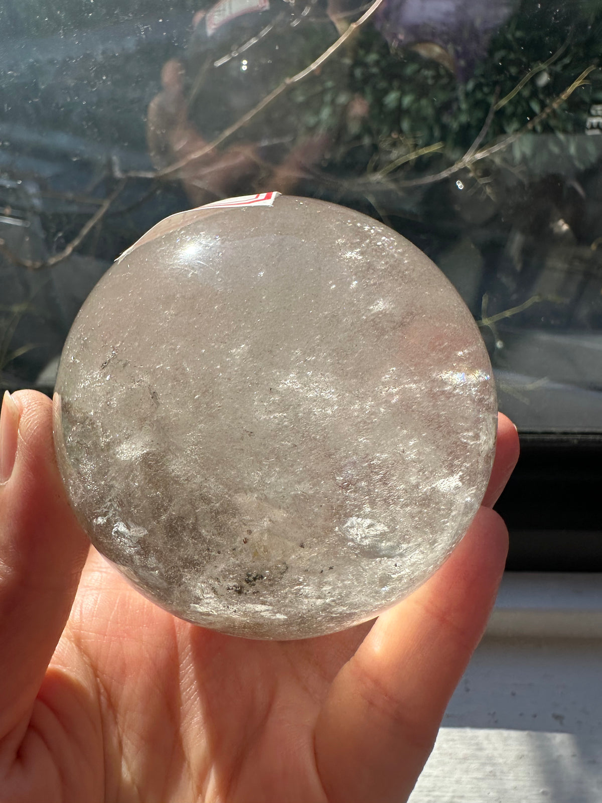 Garden Quartz (Lodolite) Sphere – 445g, Rainbow #1 — exact crystal, view 2 of 10