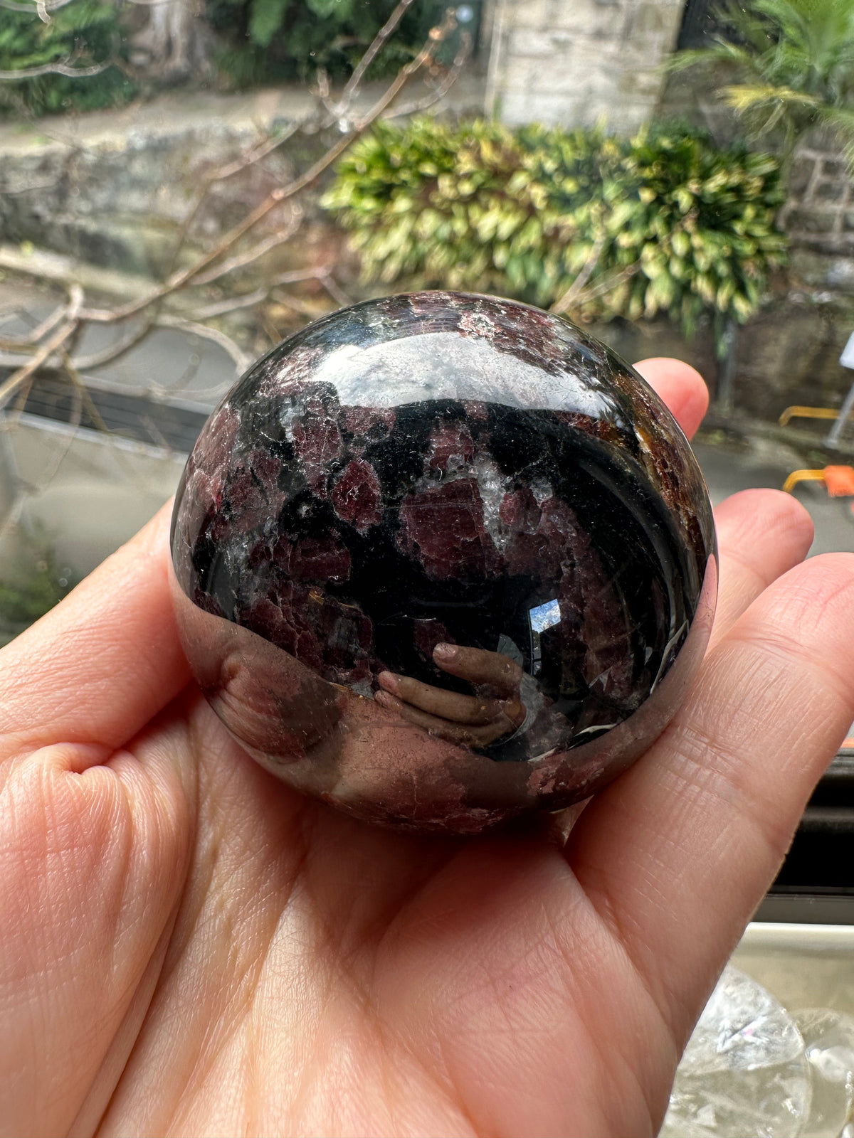 Natural Red Garnet Sphere – Crystal Ball 5–5.5cm product photo 8
