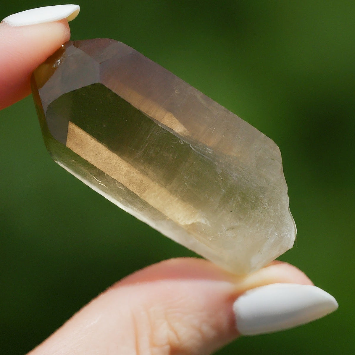 Smoky Citrine Lemurian Quartz Point – back view