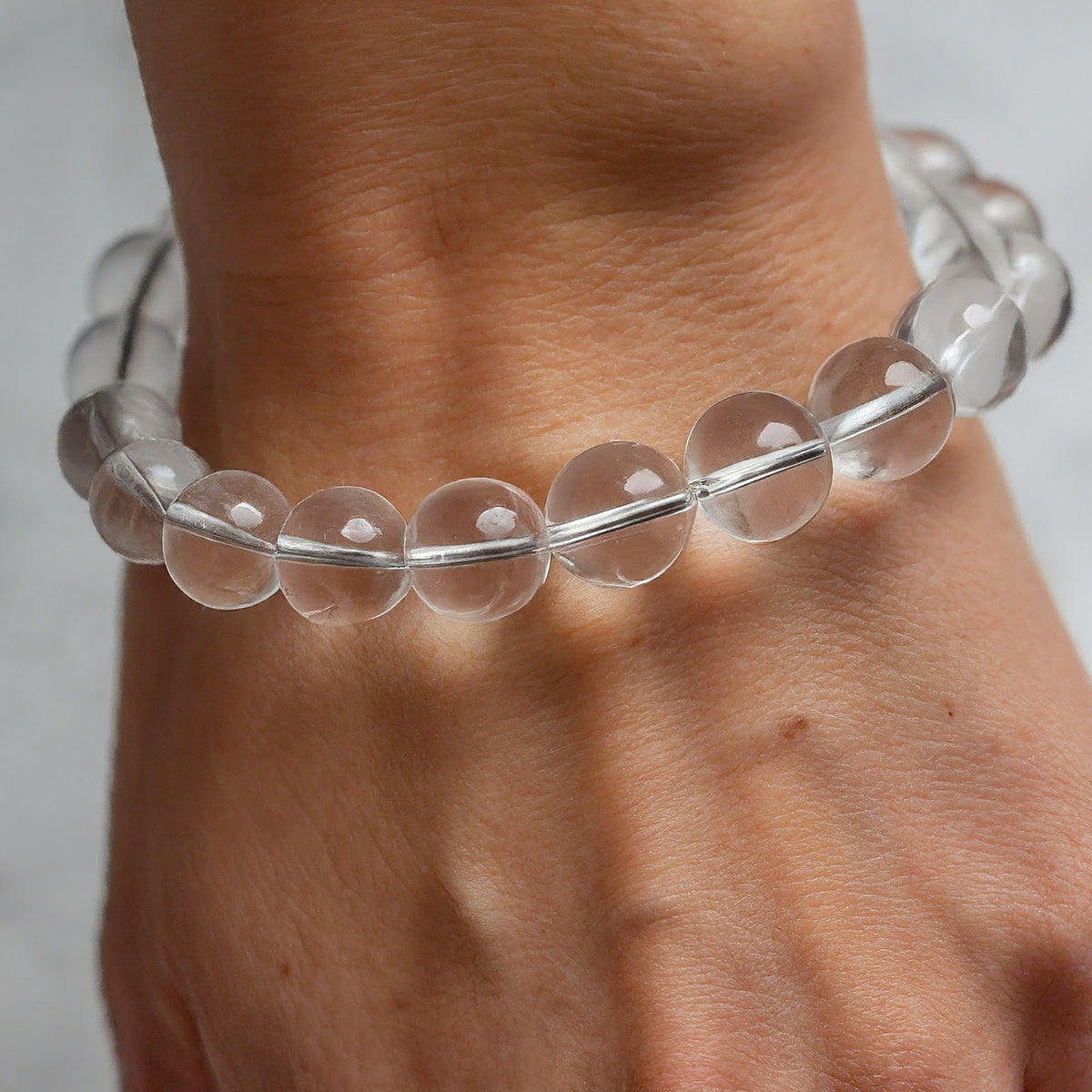 Natural Clear Quartz bracelet styled for everyday crystal jewellery