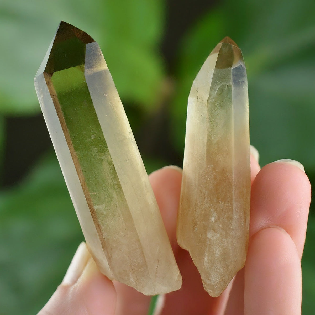 Smoky Citrine Lemurian Quartz Point – front view