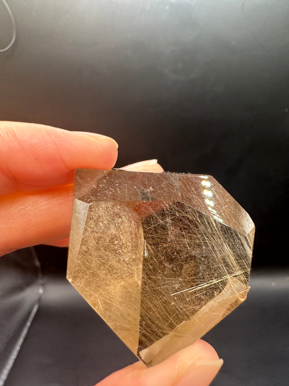 Golden Rutilated Quartz Pocket Stone with Rutile Needles | 35g 3.9cm Exact Piece #3