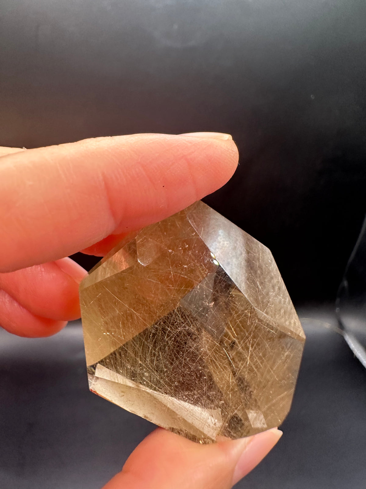 Golden Rutilated Quartz Pocket Stone with Rutile Needles | 35g 3.9cm Exact Piece #3