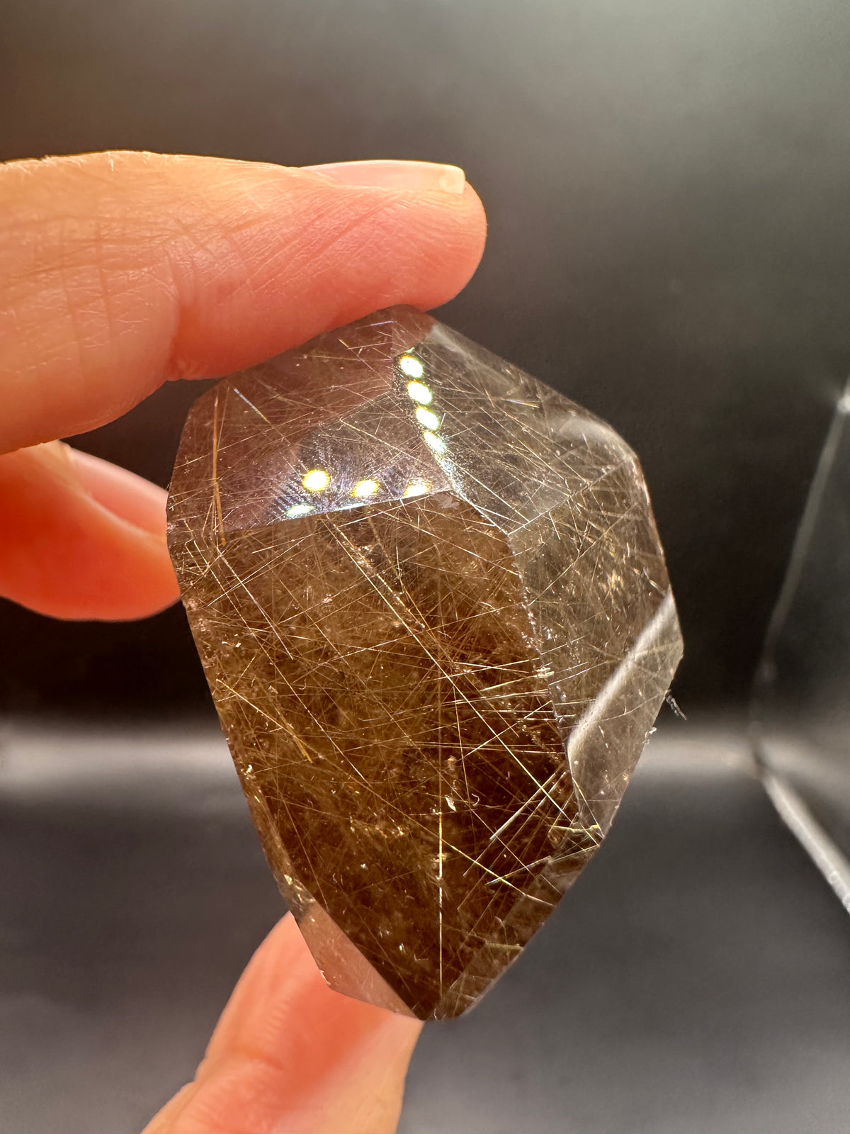 Golden Rutilated Quartz Pocket Stone with Rutile Needles | 35g 3.9cm Exact Piece #3