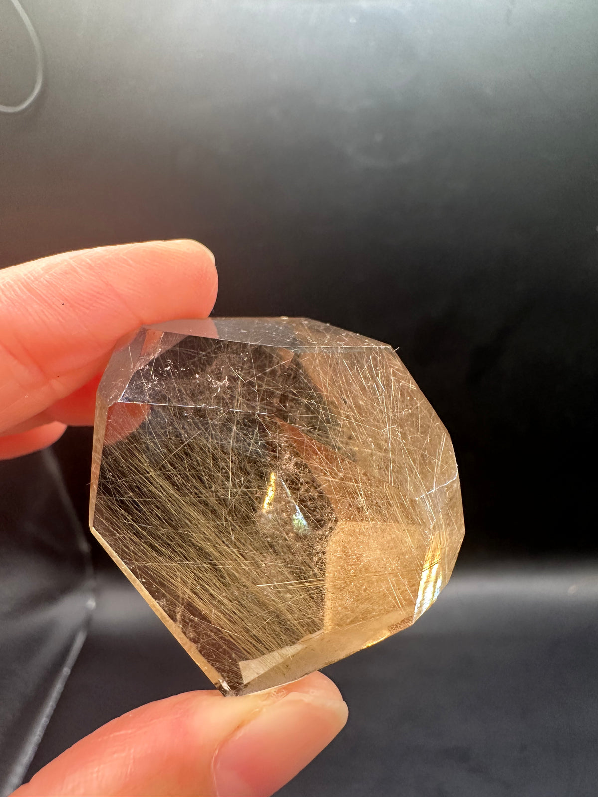 Golden Rutilated Quartz Pocket Stone with Rutile Needles | 35g 3.9cm Exact Piece #3