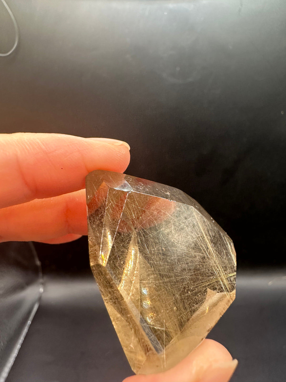 Golden Rutilated Quartz Pocket Stone with Rutile Needles | 35g 3.9cm Exact Piece #3