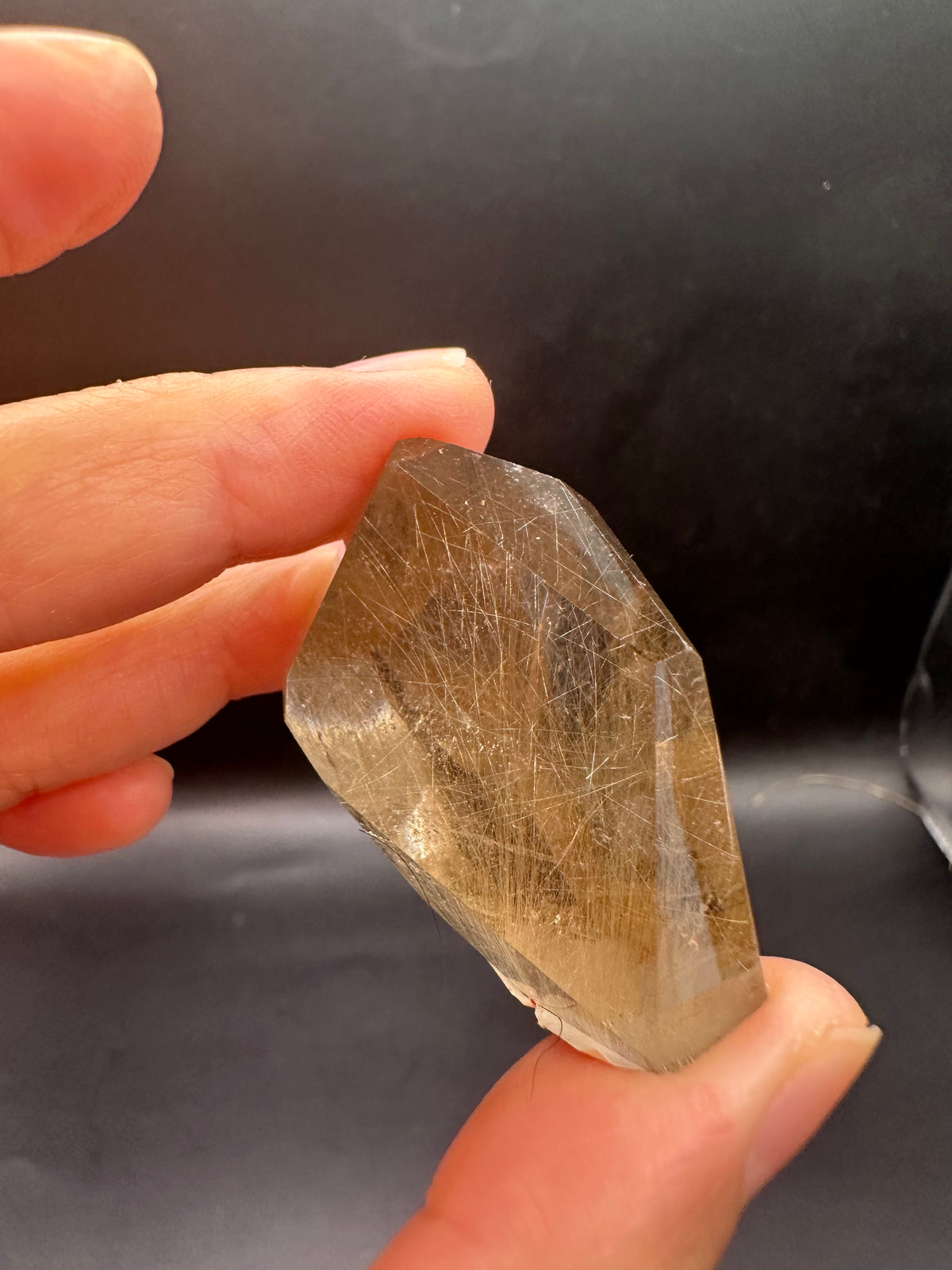 Golden Rutilated Quartz Pocket Stone with Rutile Needles | 35g 3.9cm Exact Piece #3