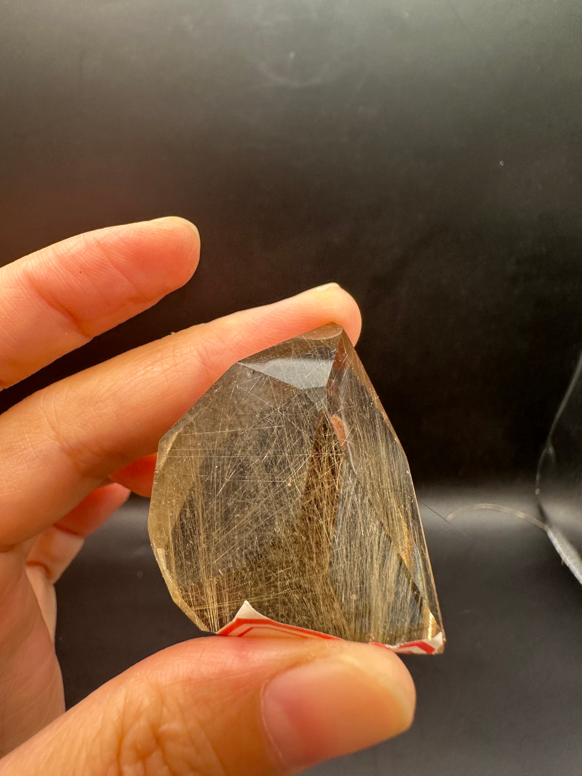 Golden Rutilated Quartz Pocket Stone with Rutile Needles | 35g 3.9cm Exact Piece #3