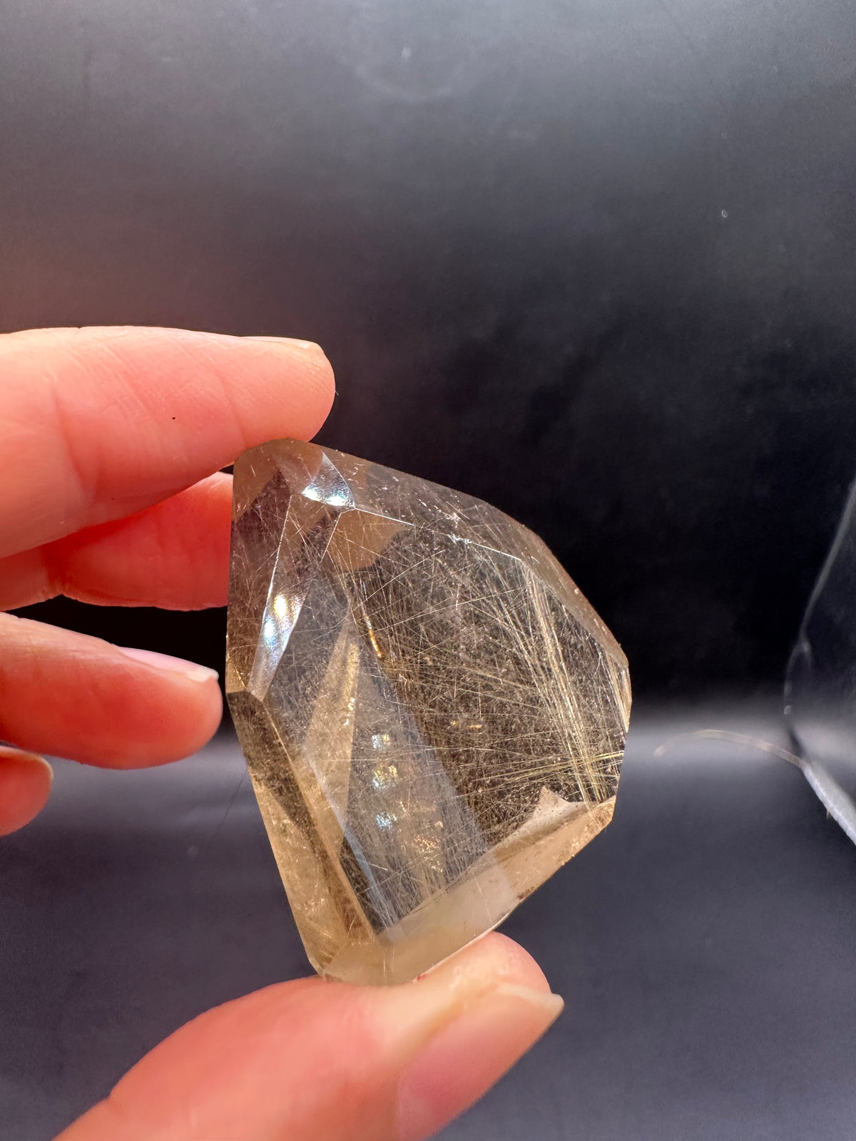 Golden Rutilated Quartz Pocket Stone with Rutile Needles | 35g 3.9cm Exact Piece #3