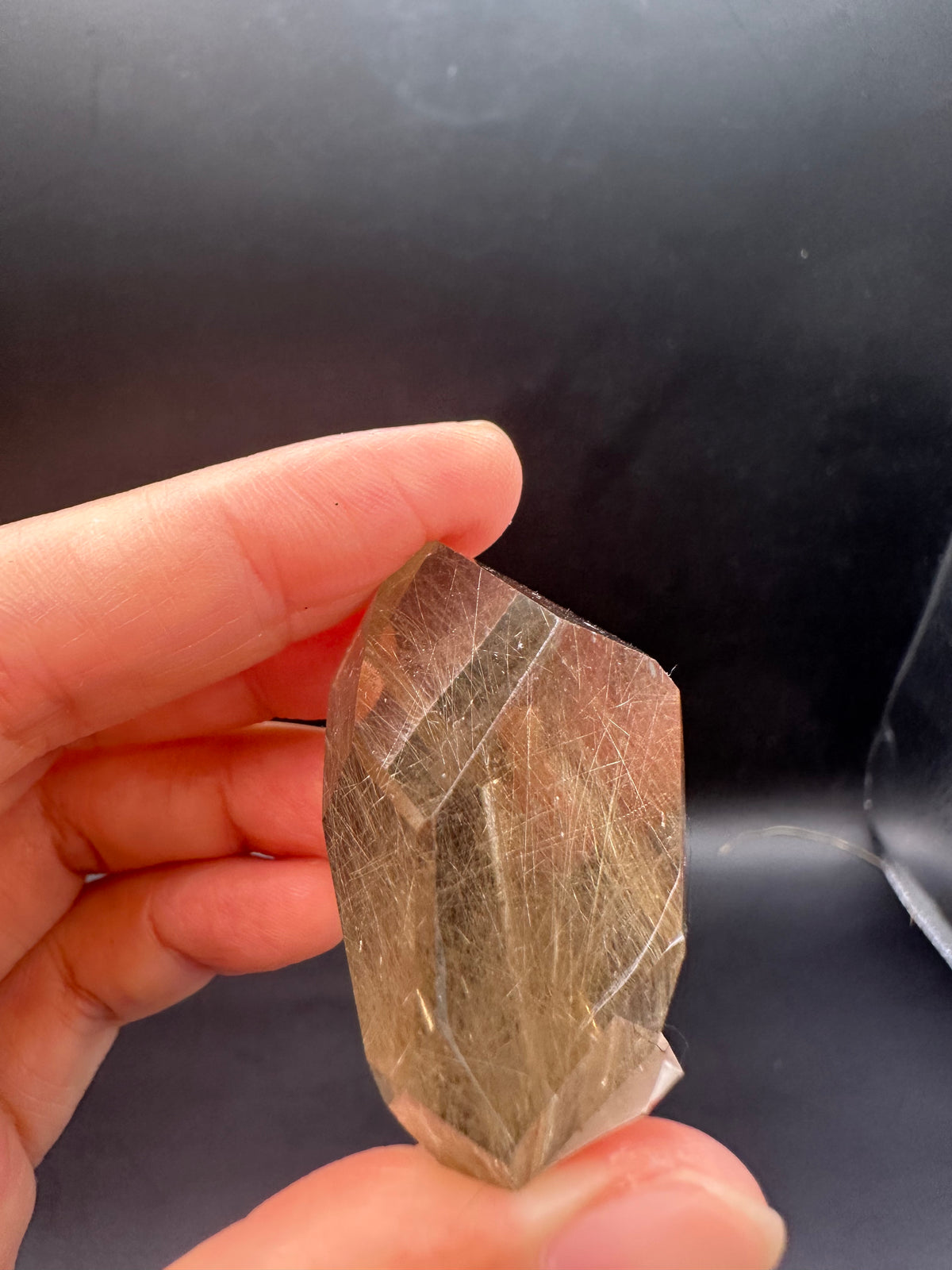 Golden Rutilated Quartz Pocket Stone with Rutile Needles | 35g 3.9cm Exact Piece #3