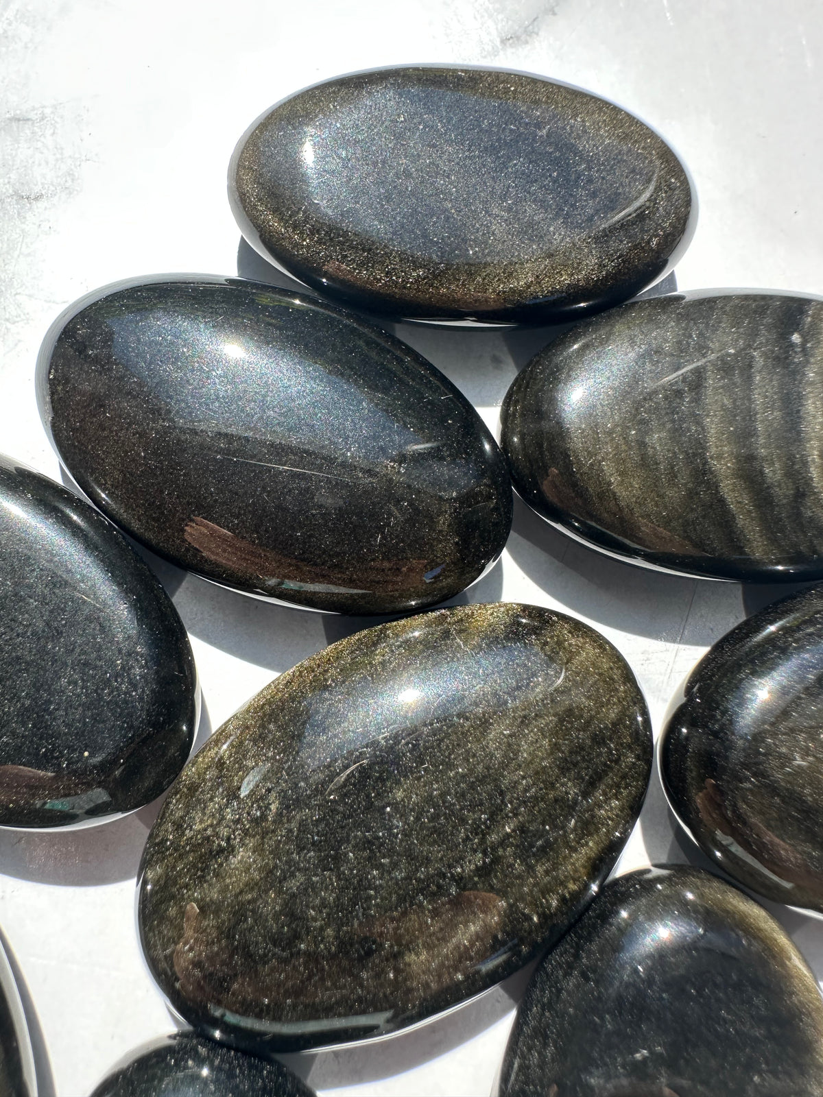 Gold Sheen Obsidian Palm Stone – Natural Crystal 5–6cm product photo 3