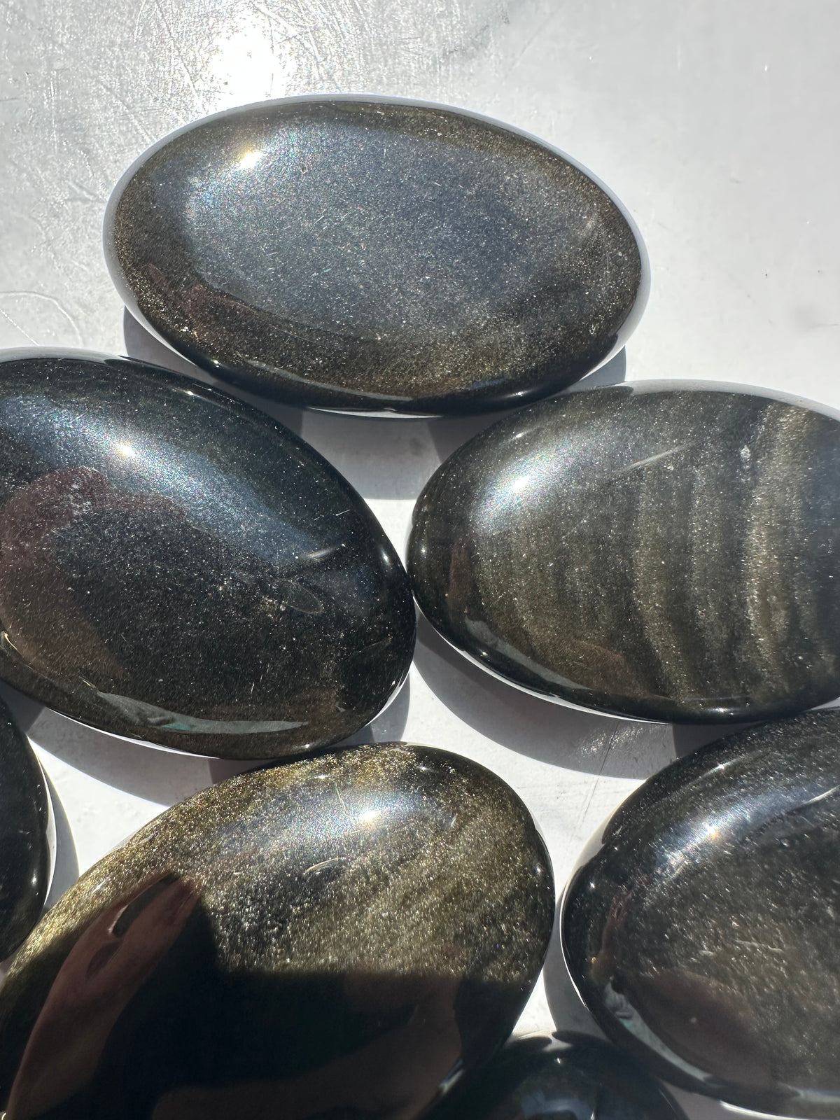 Gold Sheen Obsidian Palm Stone – Natural Crystal 5–6cm product photo 4