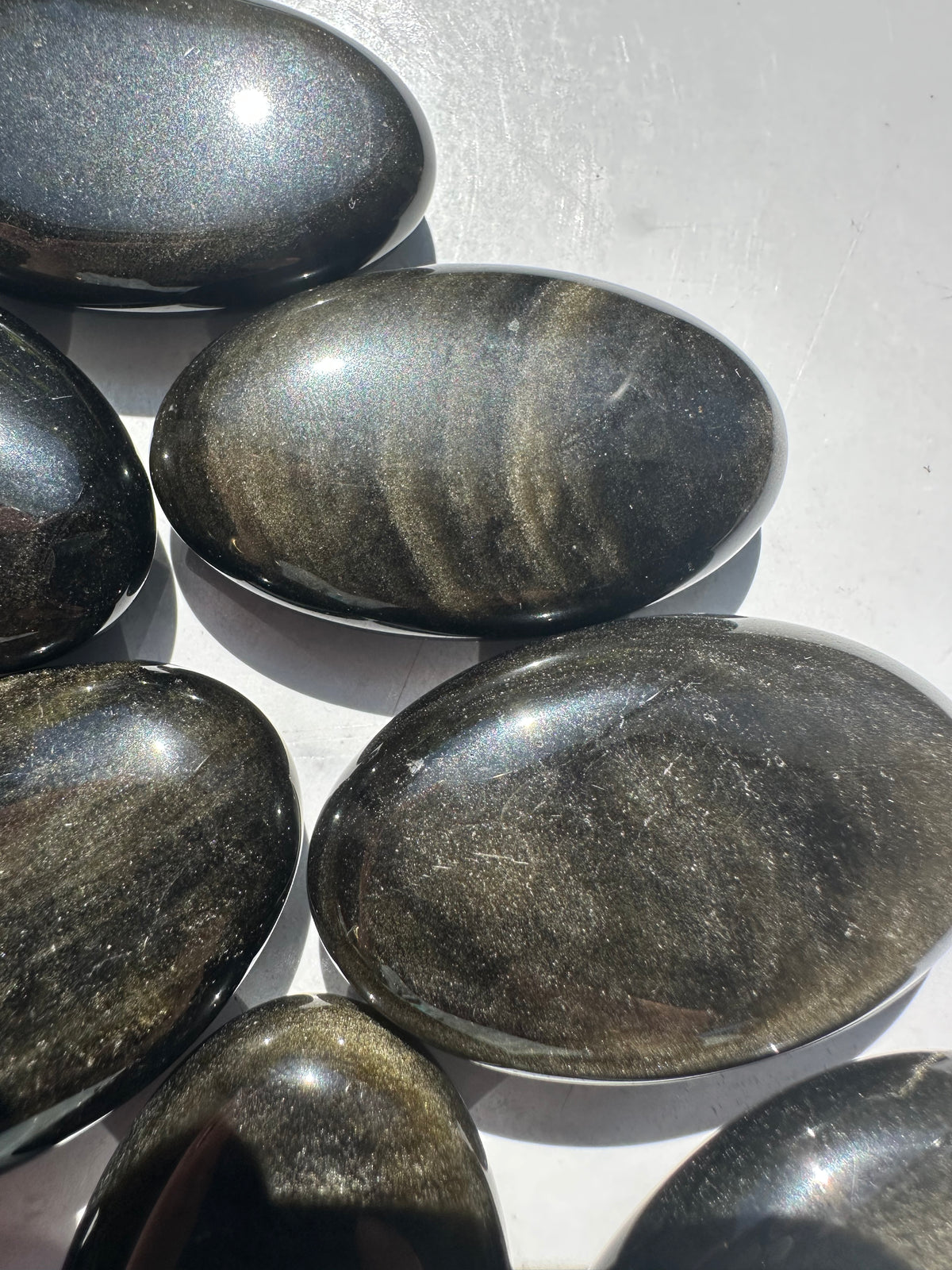 Gold Sheen Obsidian Palm Stone – Natural Crystal 5–6cm product photo 6