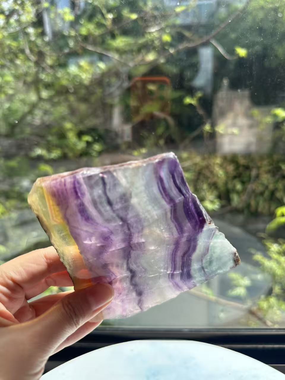Rainbow Fluorite Slab with Purple-Green Banding | 233g 10.8cm Exact Piece #1