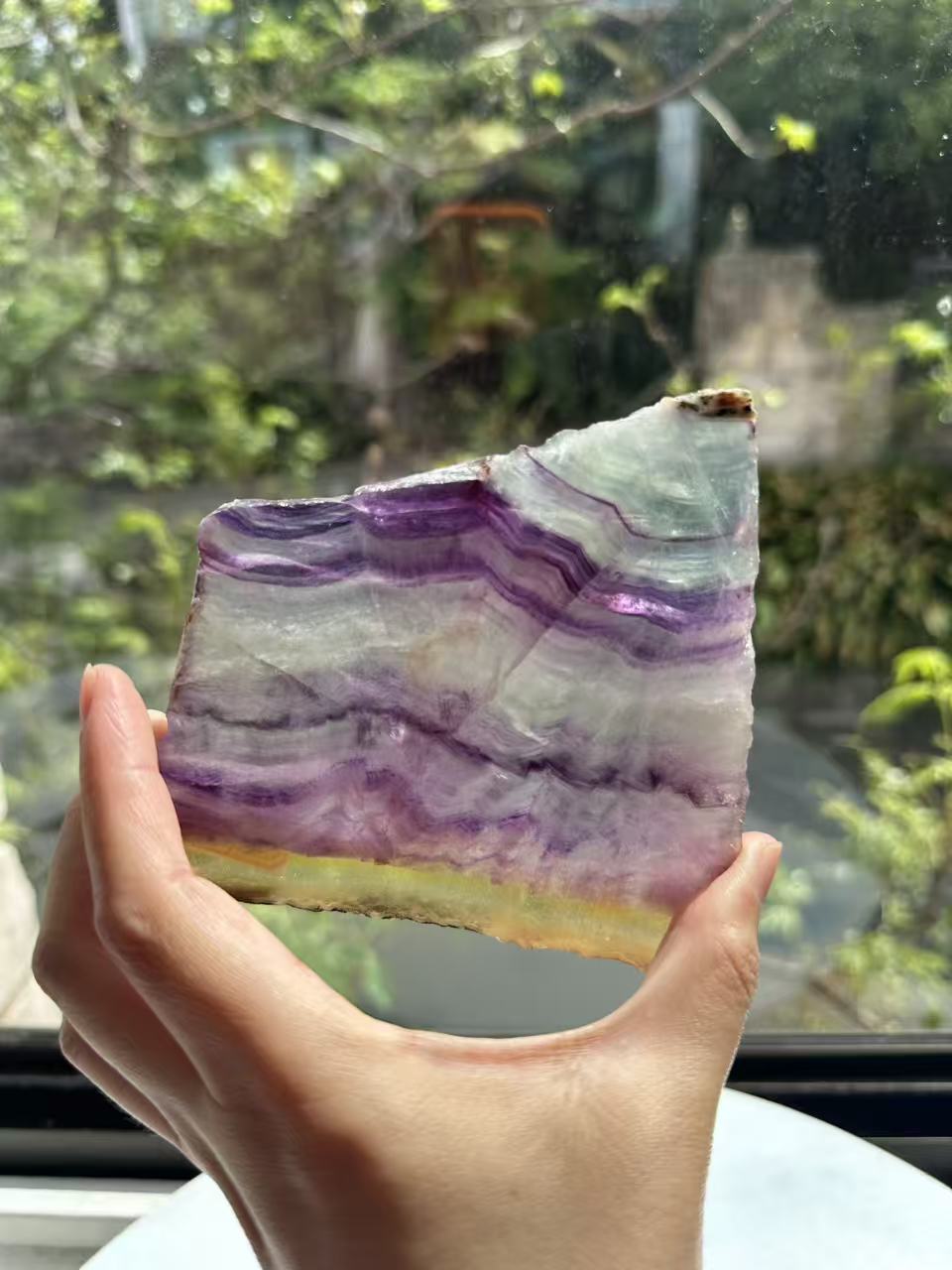 Rainbow Fluorite Slab with Purple-Green Banding | 233g 10.8cm Exact Piece #1