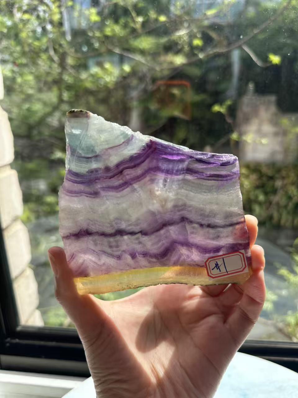 Rainbow Fluorite Slab with Purple-Green Banding | 233g 10.8cm Exact Piece #1