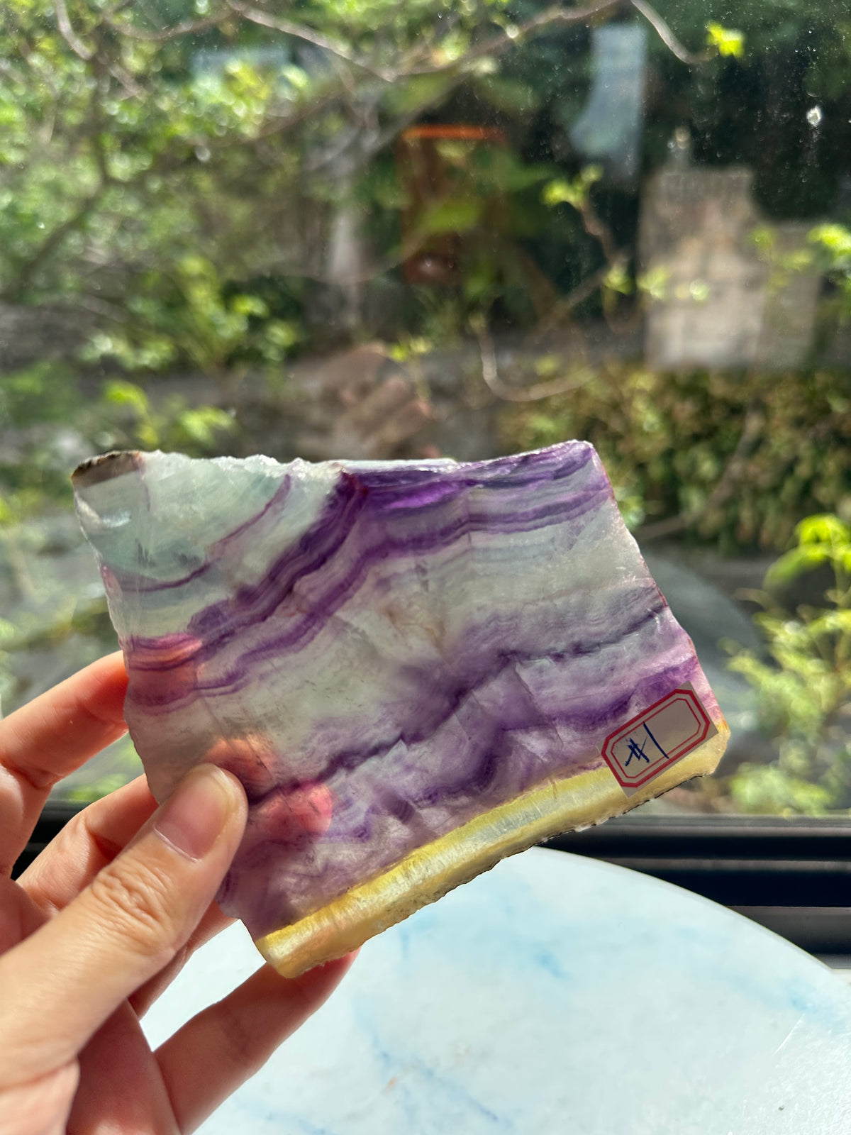 Rainbow Fluorite Slab with Purple-Green Banding | 233g 10.8cm Exact Piece #1