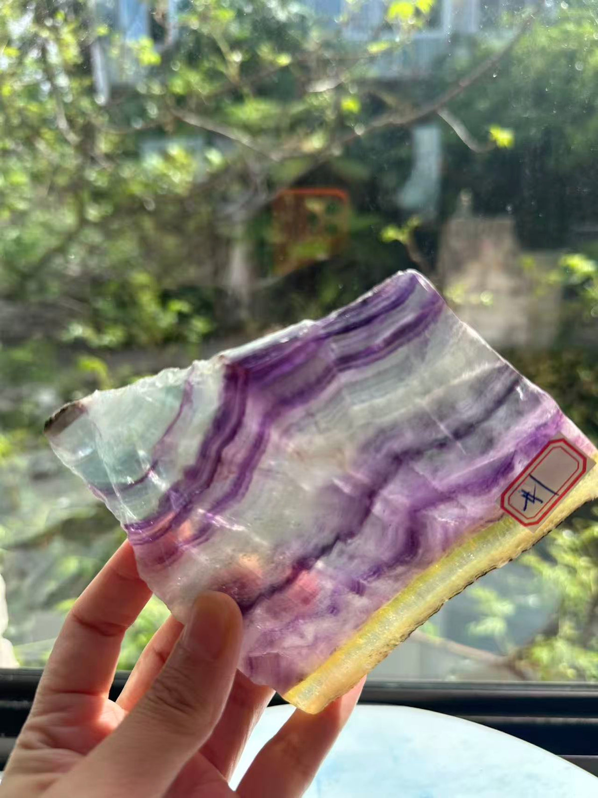 Rainbow Fluorite Slab with Purple-Green Banding | 233g 10.8cm Exact Piece #1