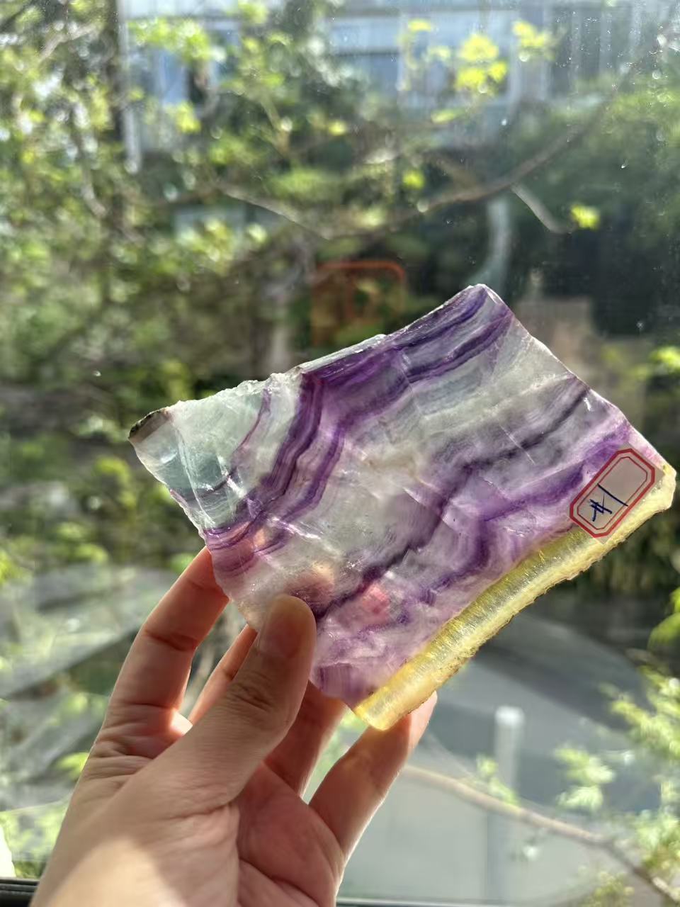 Rainbow Fluorite Slab with Purple-Green Banding | 233g 10.8cm Exact Piece #1