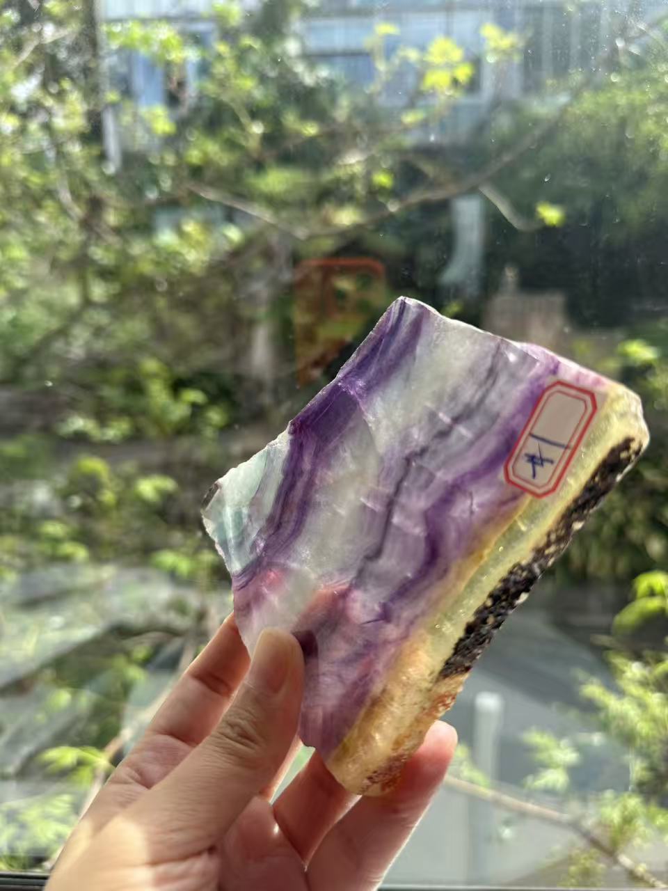 Rainbow Fluorite Slab with Purple-Green Banding | 233g 10.8cm Exact Piece #1