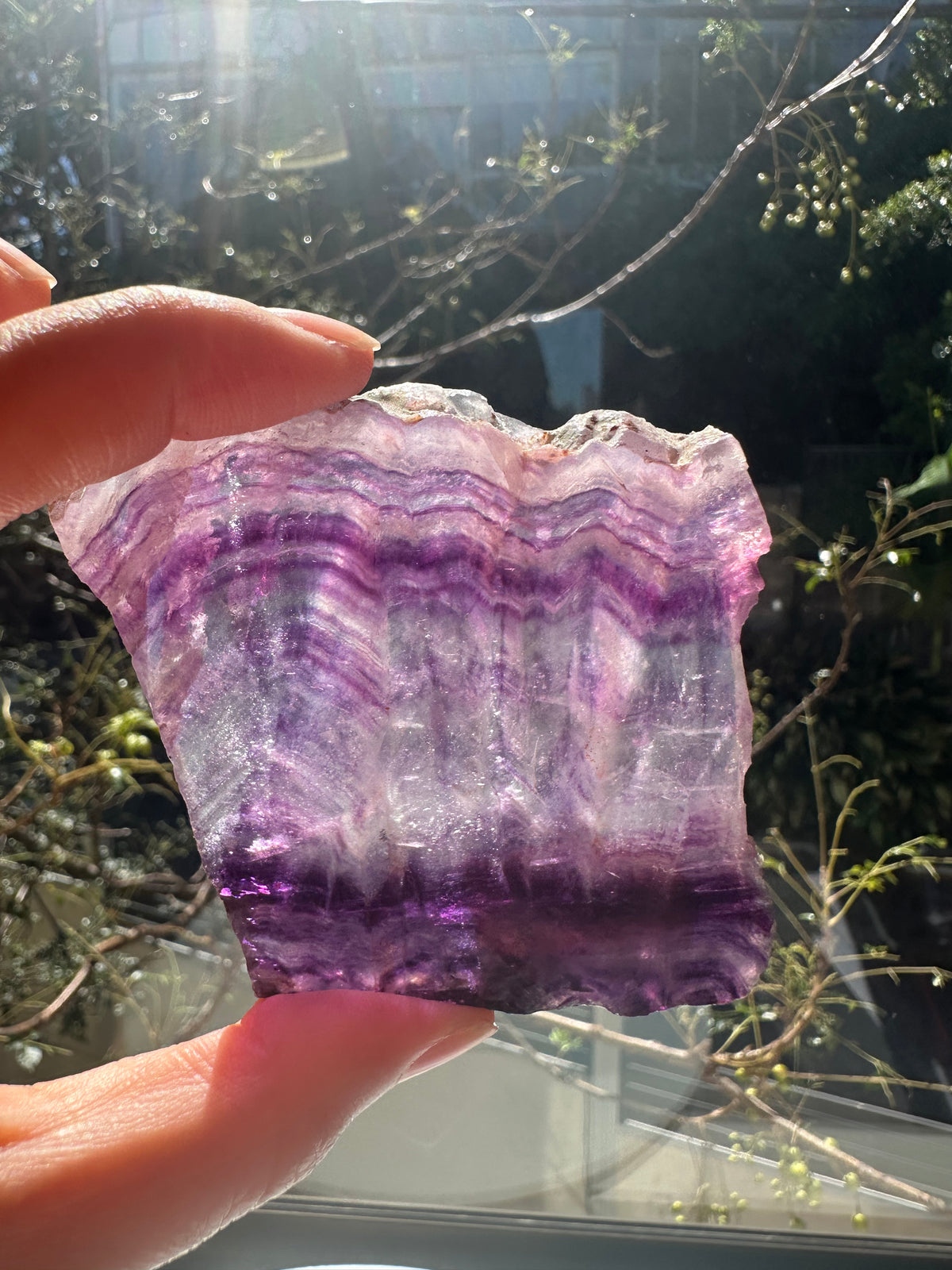 Purple Fluorite Slab with Violet Banding | 90g 6.6cm Exact Piece #4