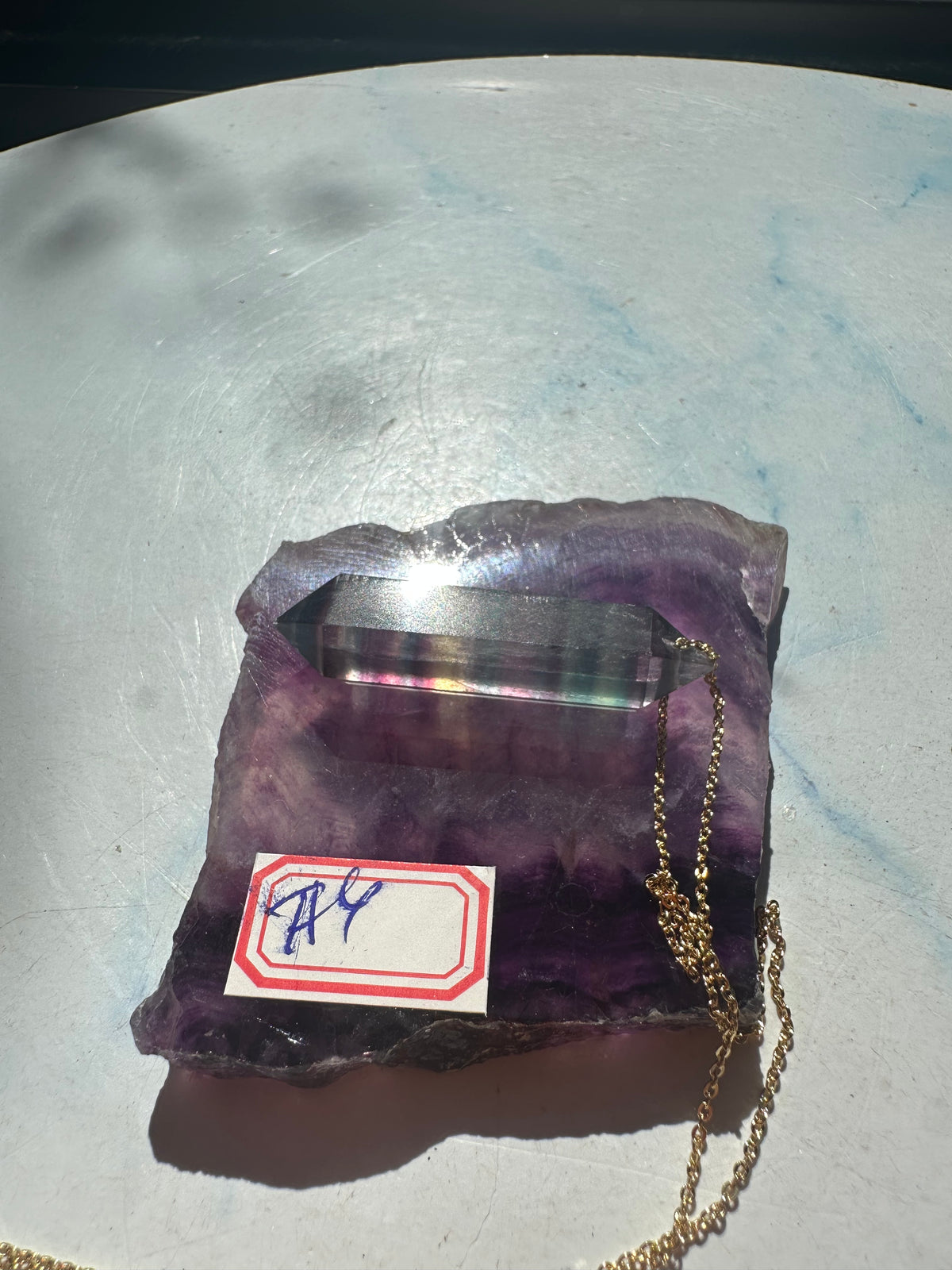 Purple Fluorite Slab with Violet Banding | 90g 6.6cm Exact Piece #4