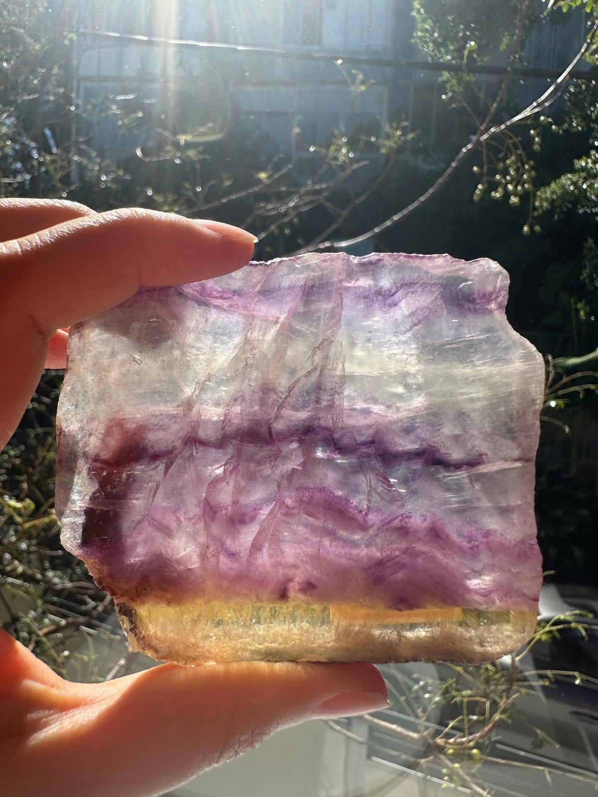 Rainbow Fluorite Slab with Purple-Green Banding | 114g 9.7cm Exact Piece #5