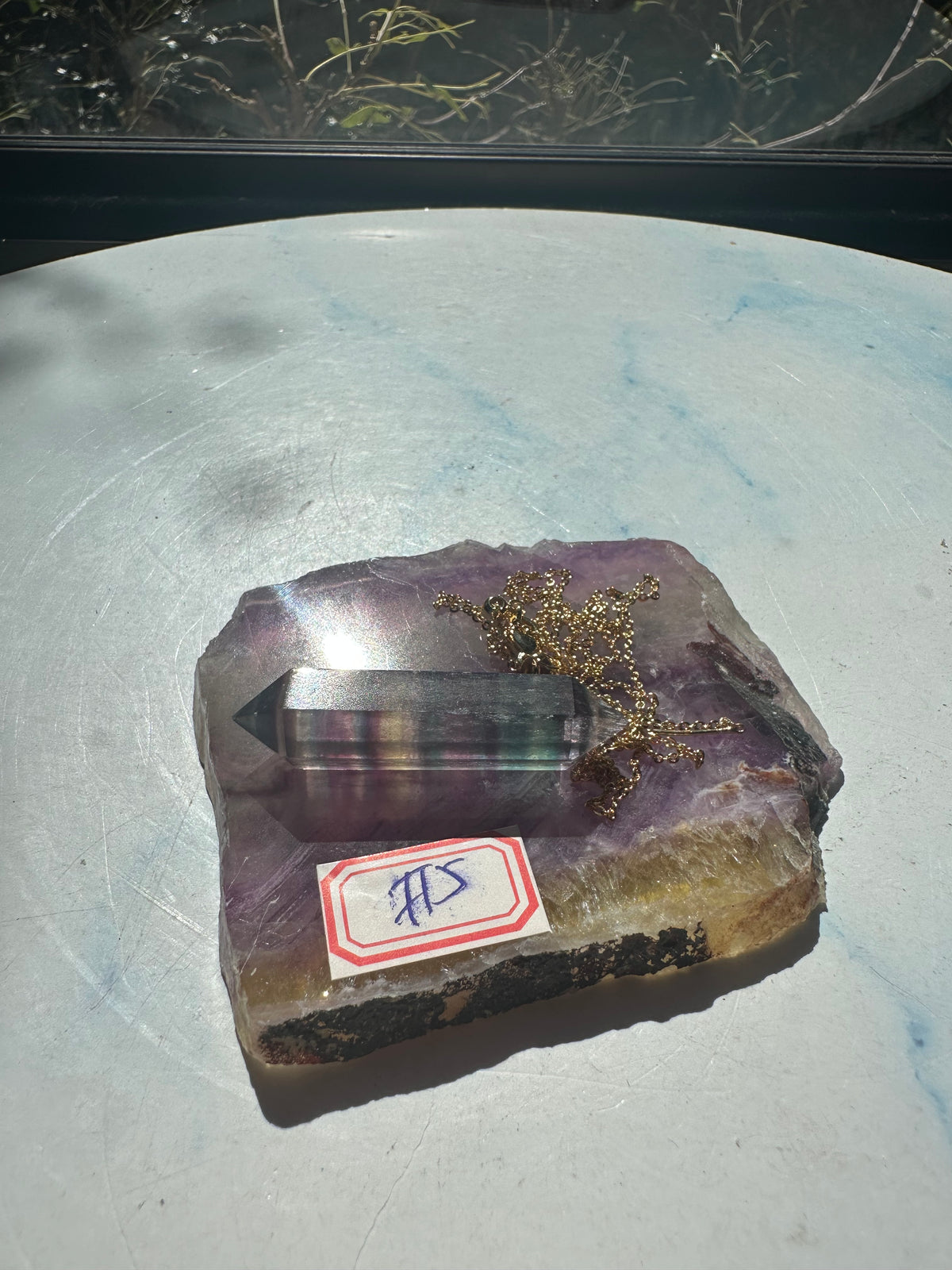 Rainbow Fluorite Slab with Purple-Green Banding | 114g 9.7cm Exact Piece #5