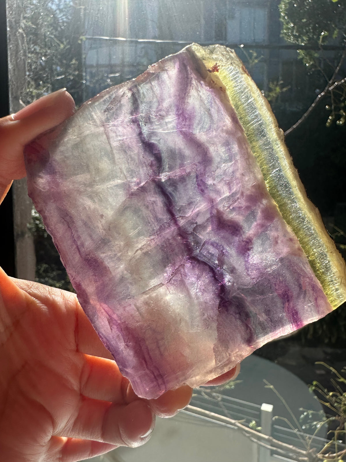 Rainbow Fluorite Slab with Purple-Green Banding | 156g 8.3cm Exact Piece #8