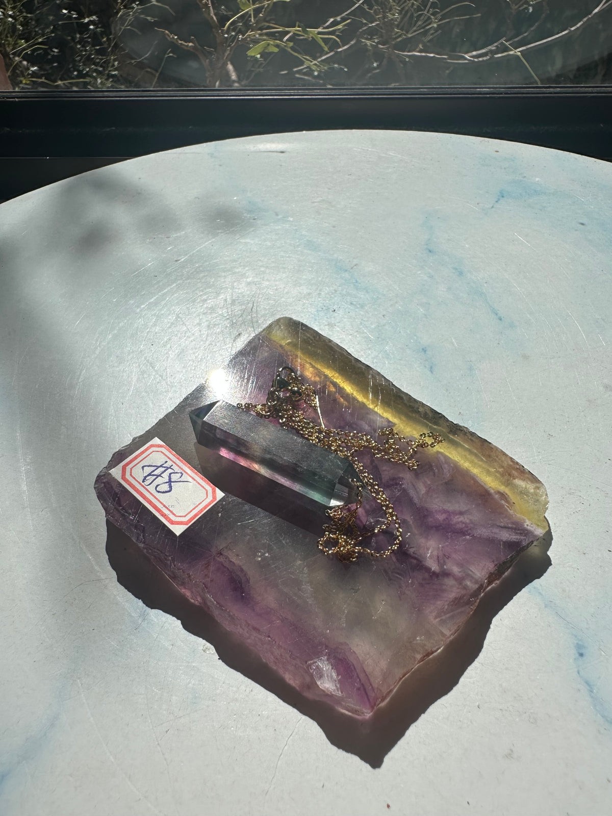 Rainbow Fluorite Slab with Purple-Green Banding | 156g 8.3cm Exact Piece #8