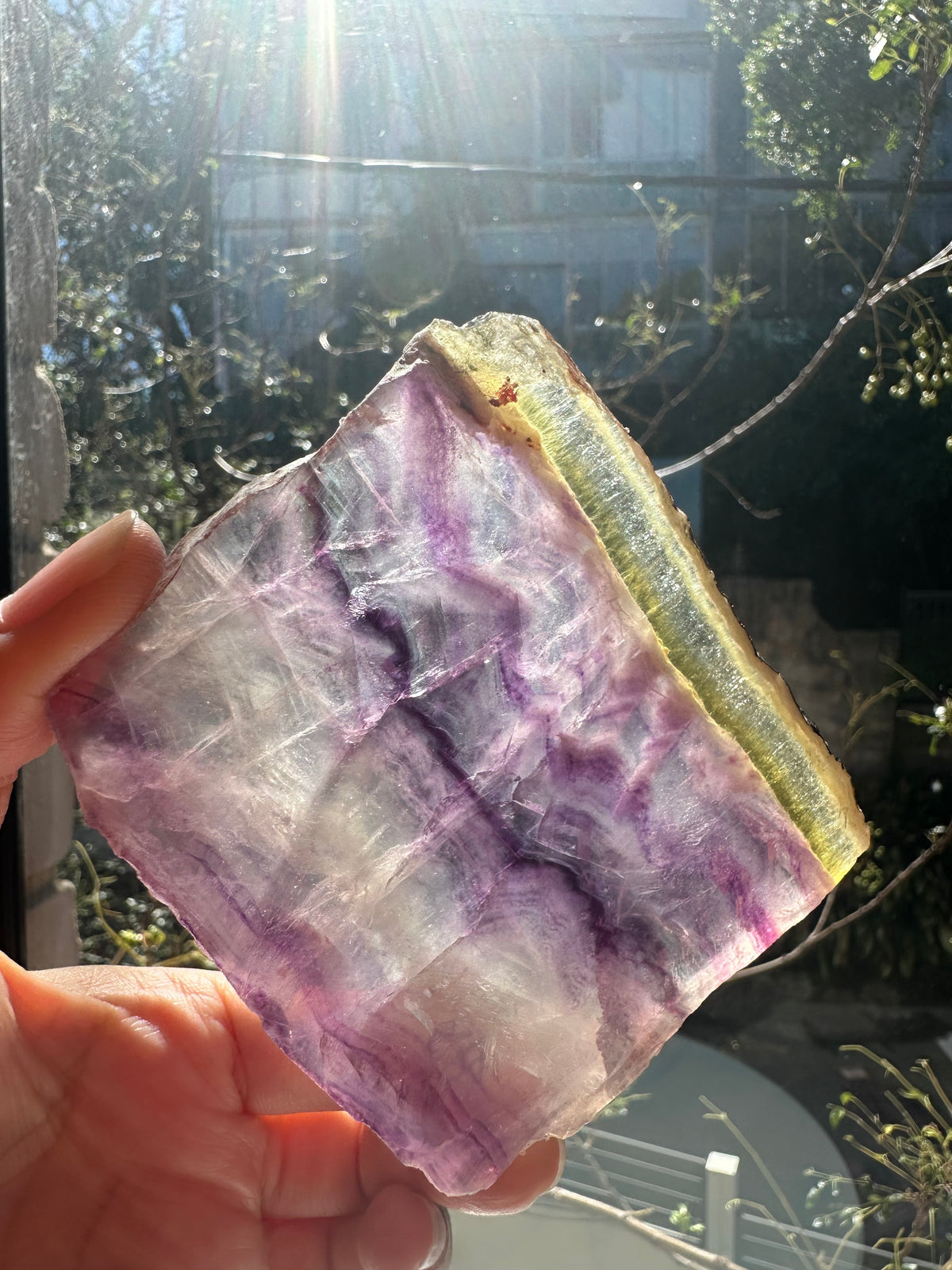 Rainbow Fluorite Slab with Purple-Green Banding | 156g 8.3cm Exact Piece #8