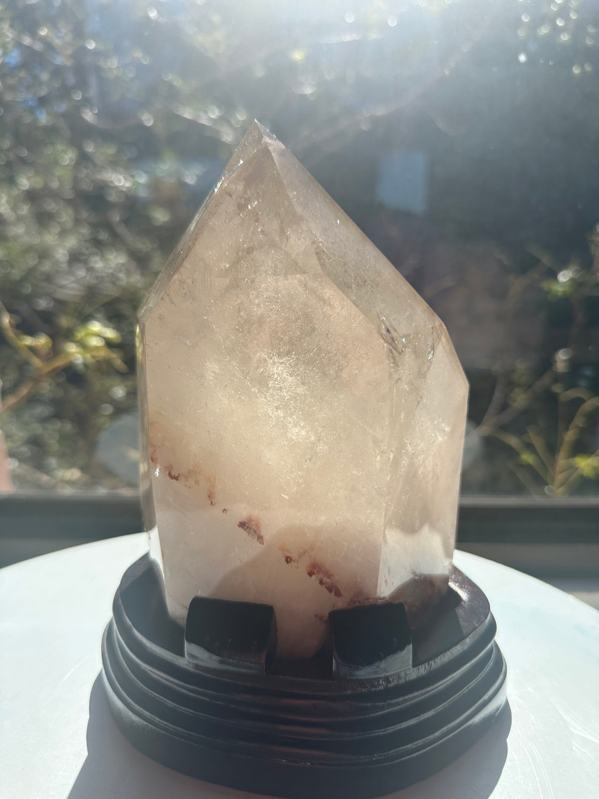 Phantom Quartz Pillar with Layered Phantoms & Base | 3.3kg 19.5cm Exact Piece