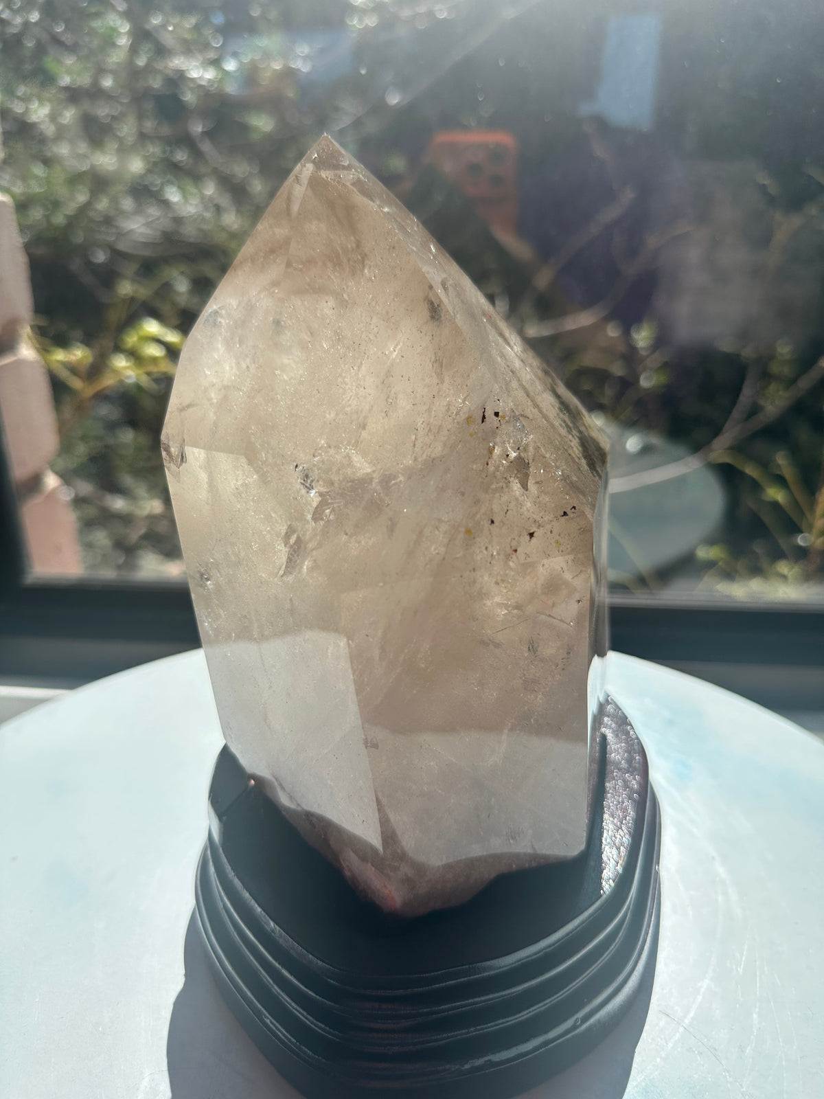 Phantom Quartz Pillar with Layered Phantoms & Base | 3.3kg 19.5cm Exact Piece