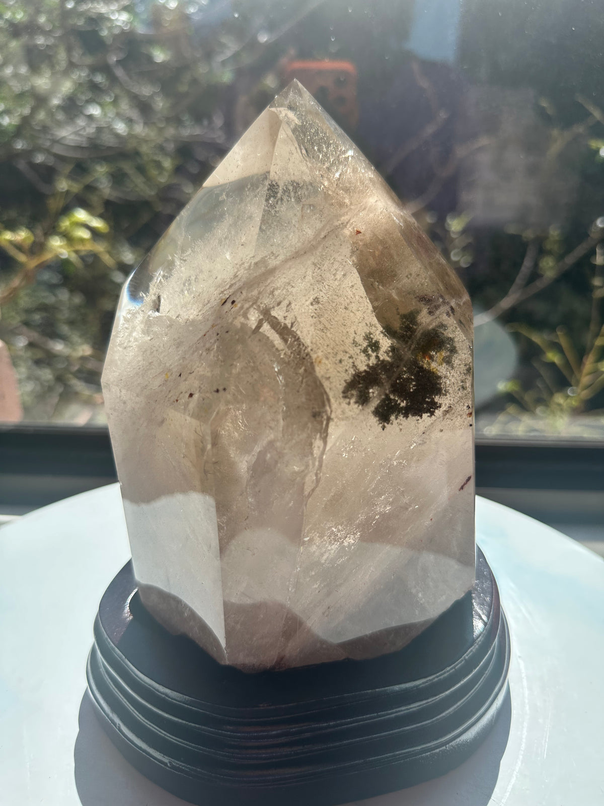Phantom Quartz Pillar with Layered Phantoms & Base | 3.3kg 19.5cm Exact Piece