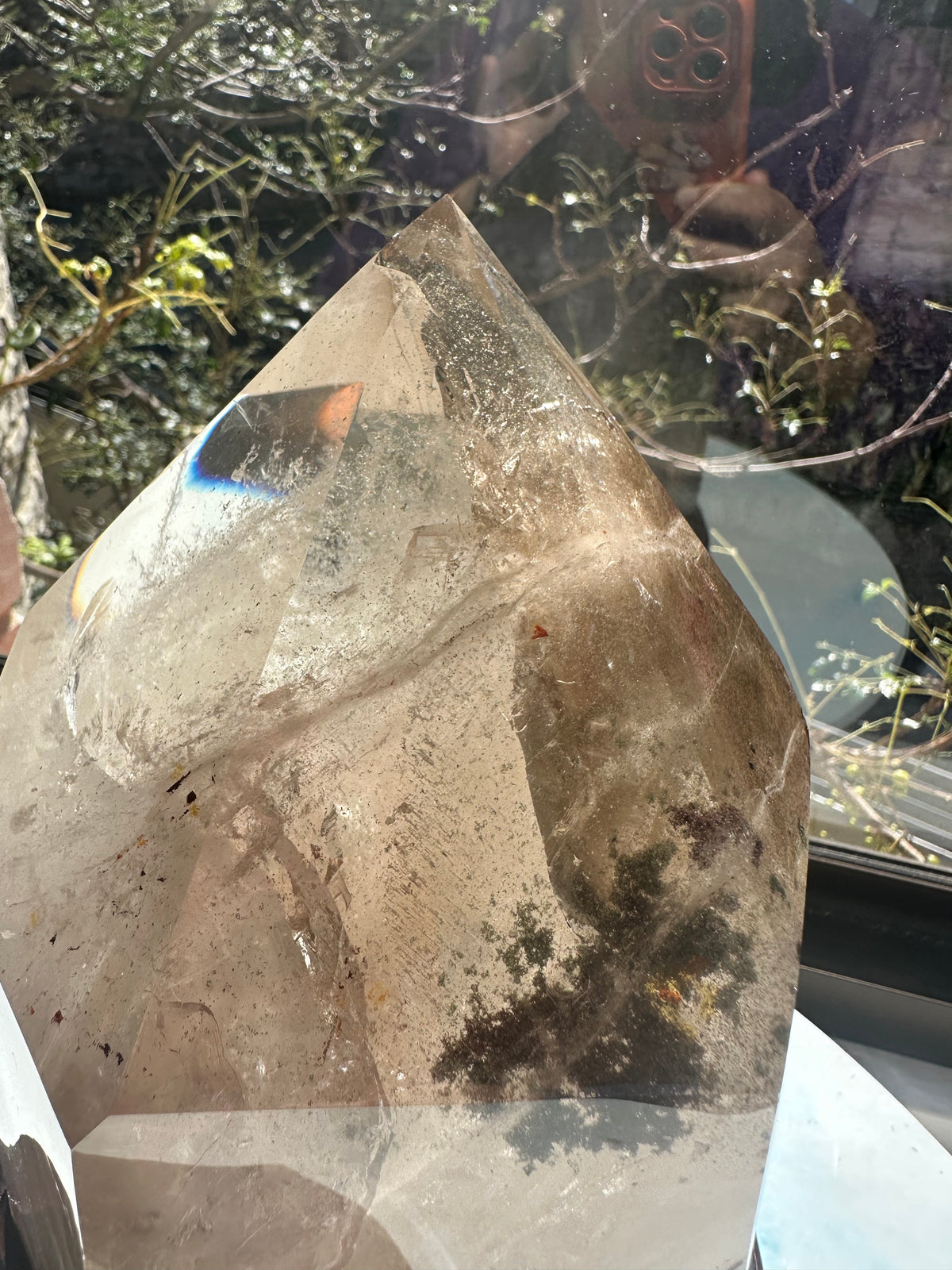 Phantom Quartz Pillar with Layered Phantoms & Base | 3.3kg 19.5cm Exact Piece