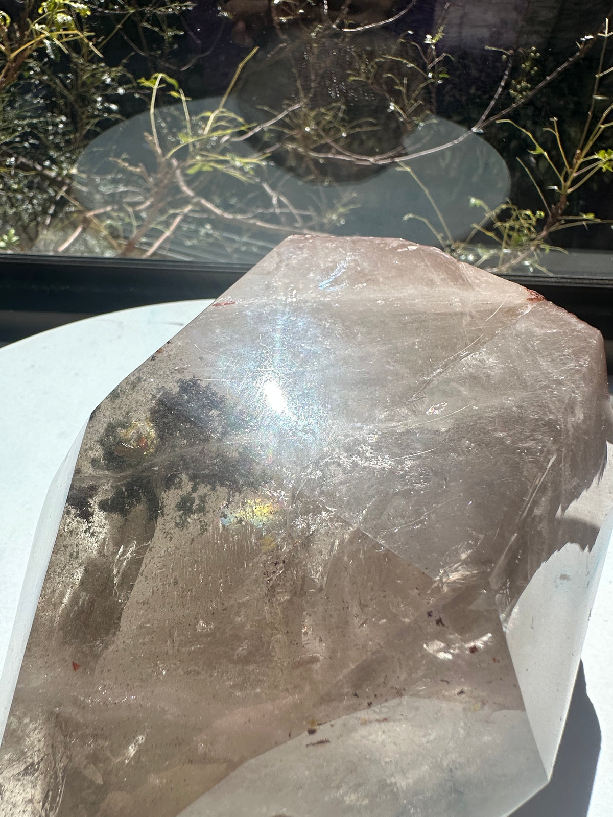 Phantom Quartz Pillar with Layered Phantoms & Base | 3.3kg 19.5cm Exact Piece