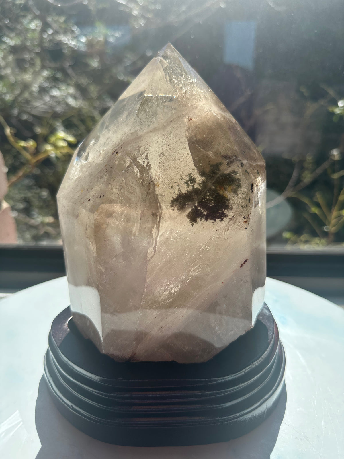 Phantom Quartz Pillar with Layered Phantoms & Base | 3.3kg 19.5cm Exact Piece