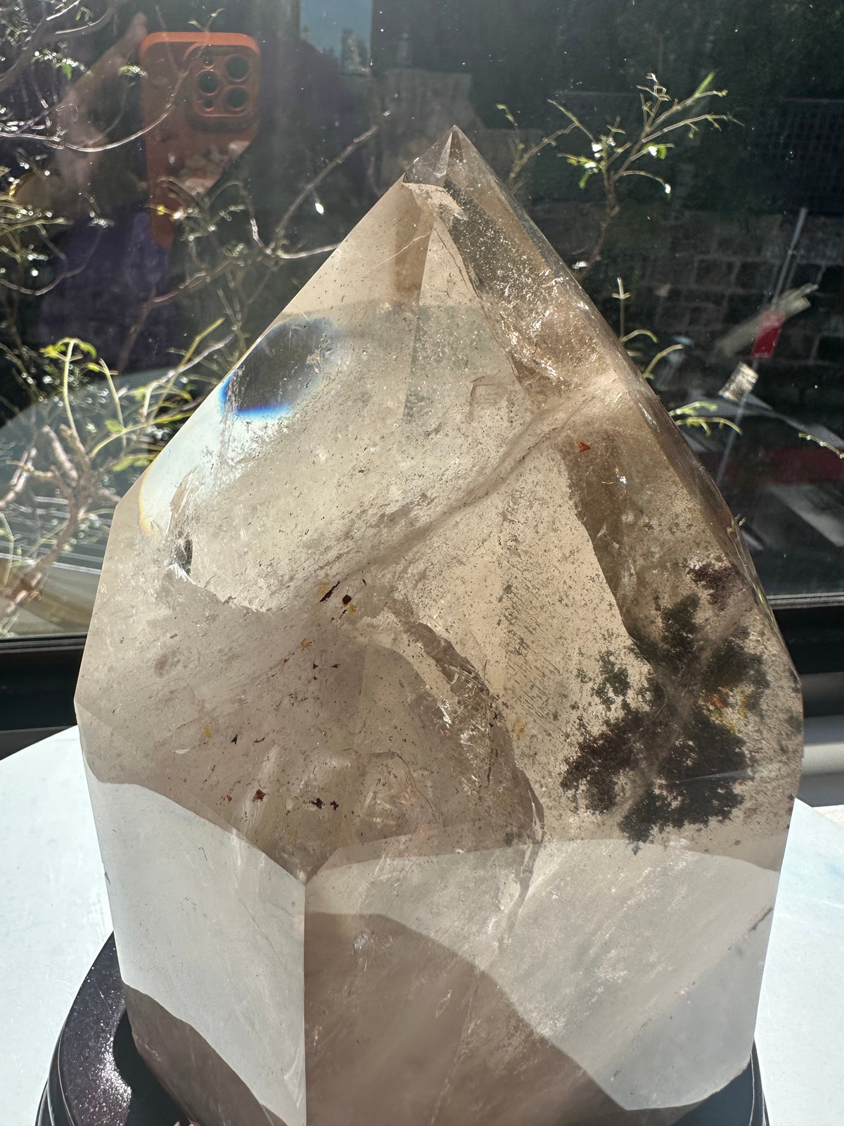 Phantom Quartz Pillar with Layered Phantoms & Base | 3.3kg 19.5cm Exact Piece