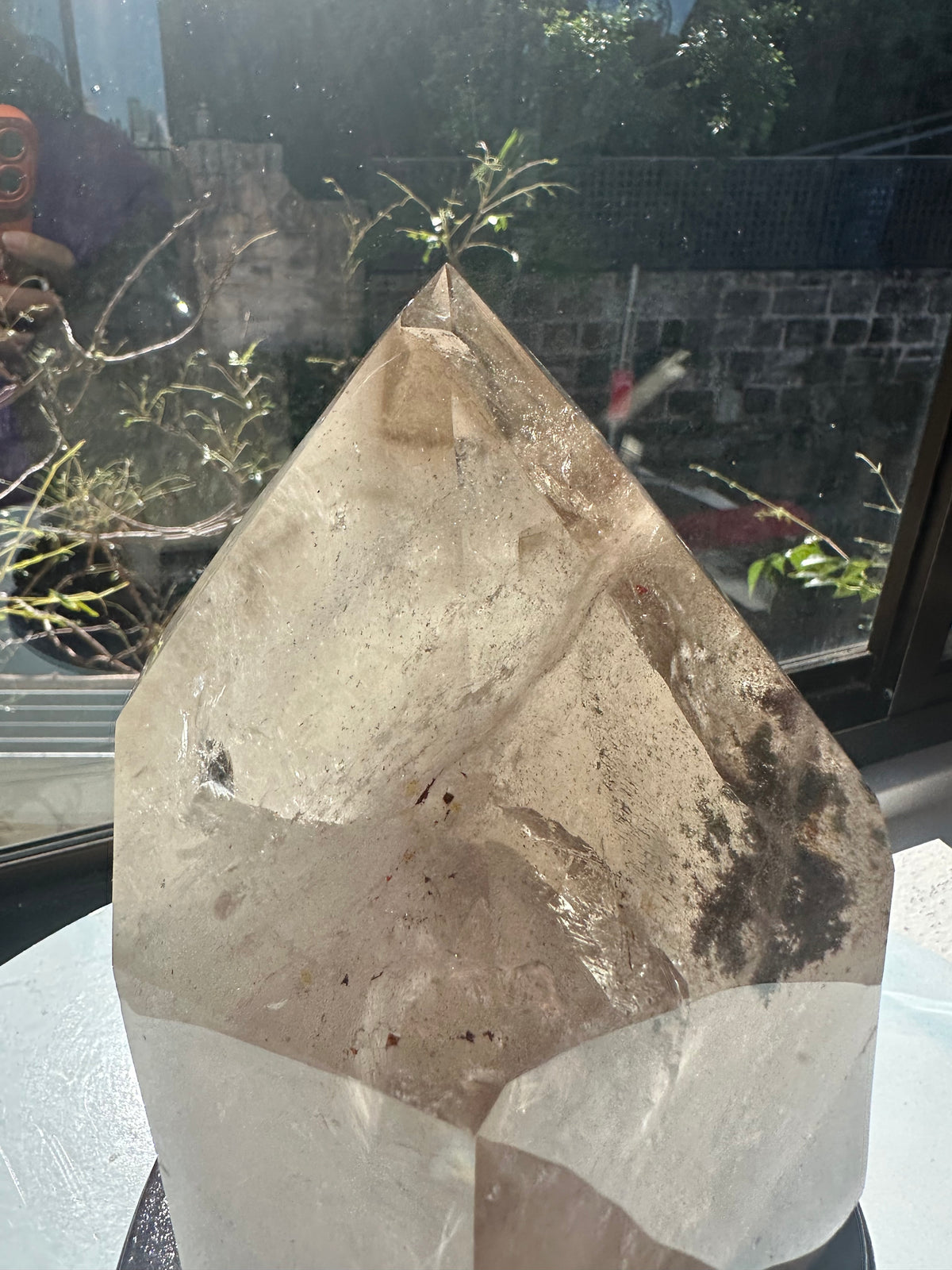 Phantom Quartz Pillar with Layered Phantoms & Base | 3.3kg 19.5cm Exact Piece