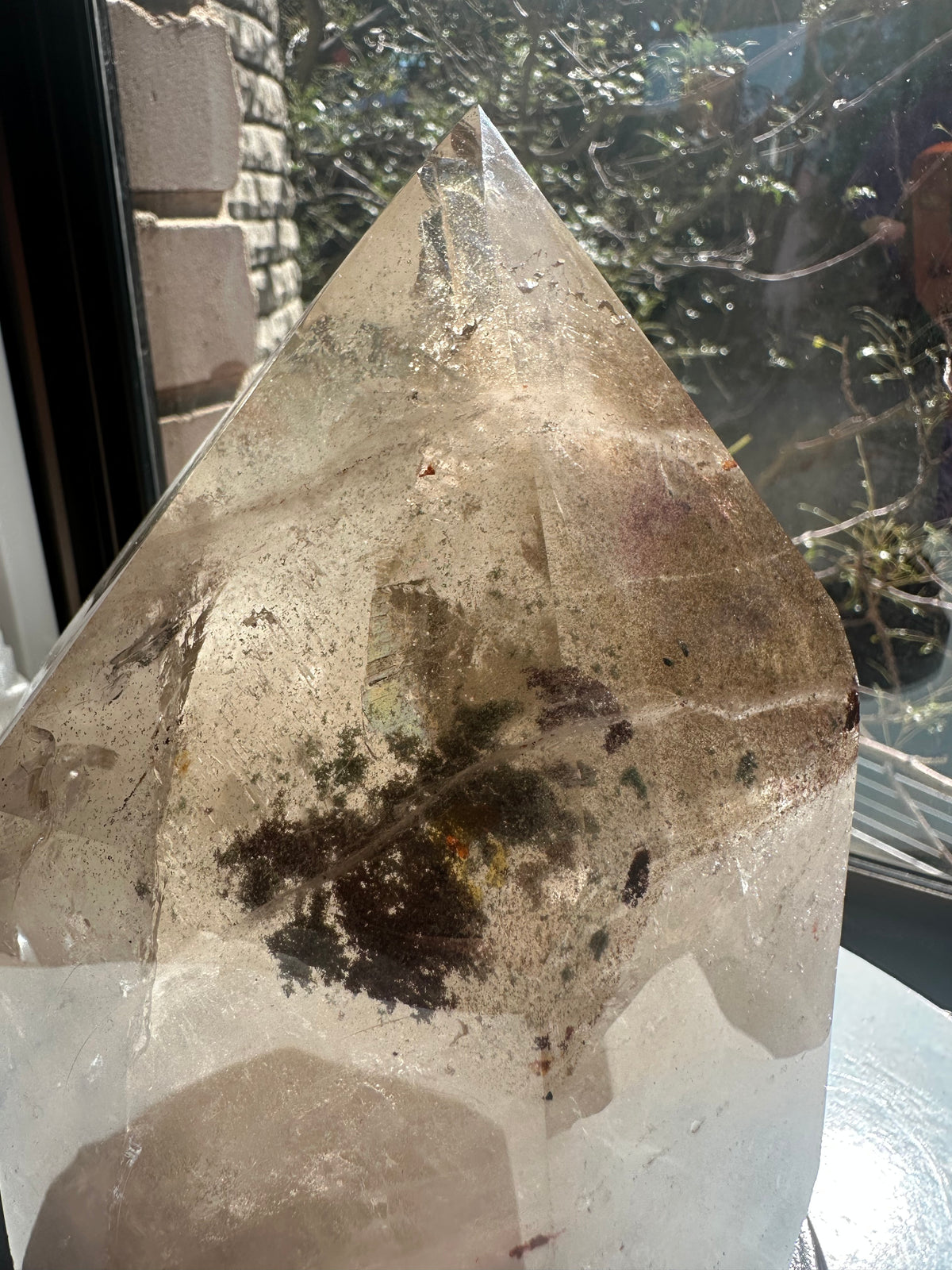 Phantom Quartz Pillar with Layered Phantoms & Base | 3.3kg 19.5cm Exact Piece