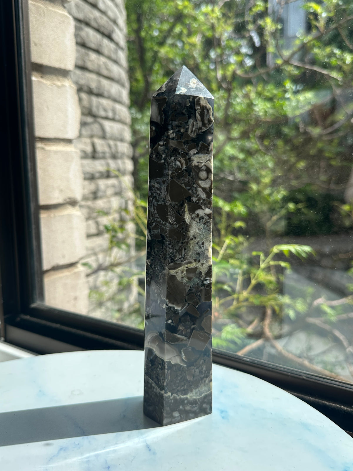 Banded Agate Tower with Monochrome Layers | 24cm Exact Piece #2