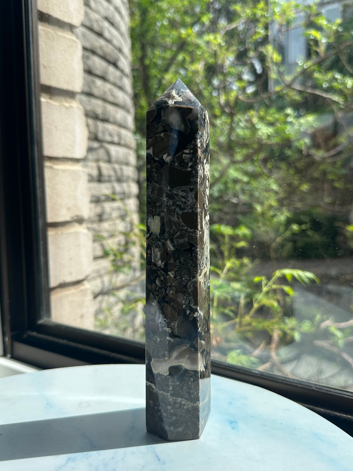 Banded Agate Tower with Monochrome Layers | 24cm Exact Piece #2