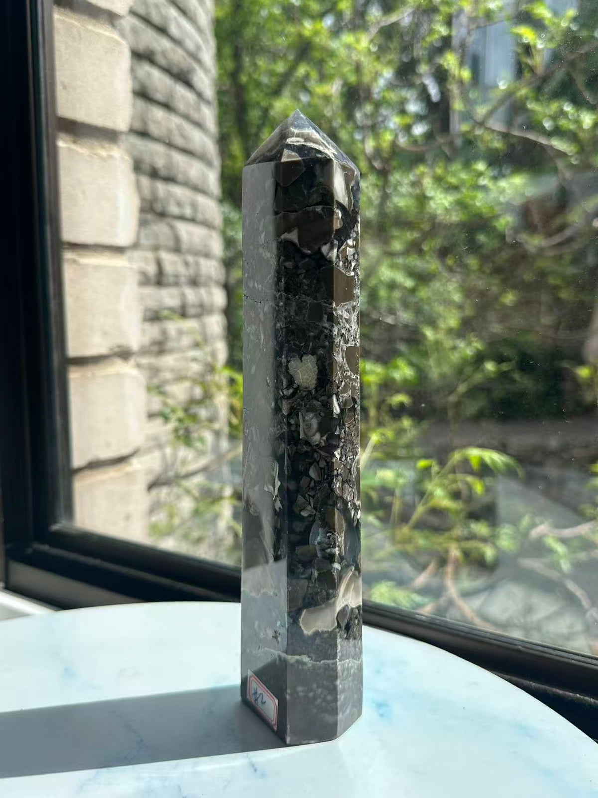 Banded Agate Tower with Monochrome Layers | 24cm Exact Piece #2