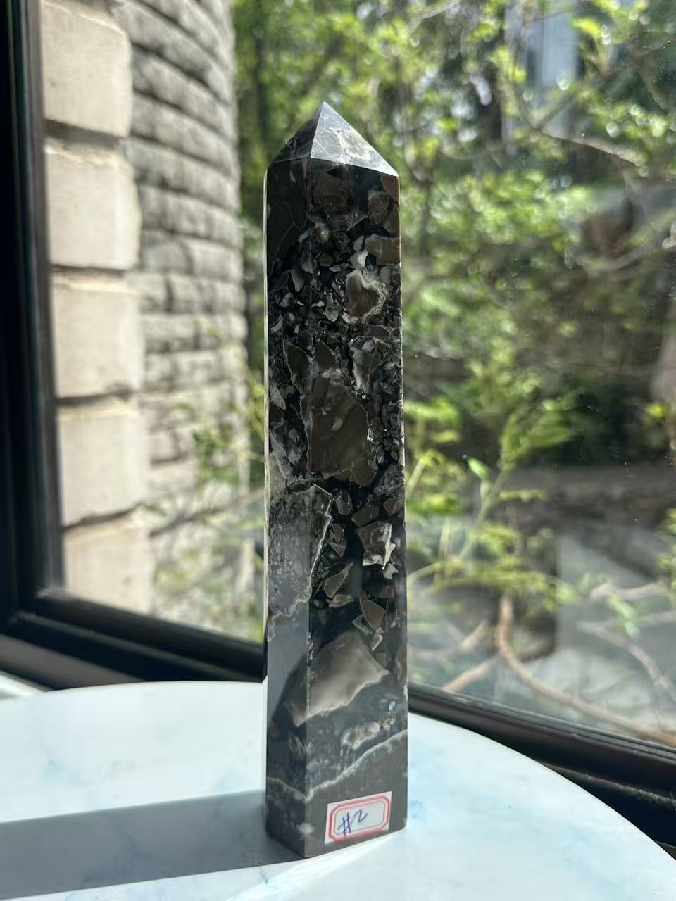 Banded Agate Tower with Monochrome Layers | 24cm Exact Piece #2