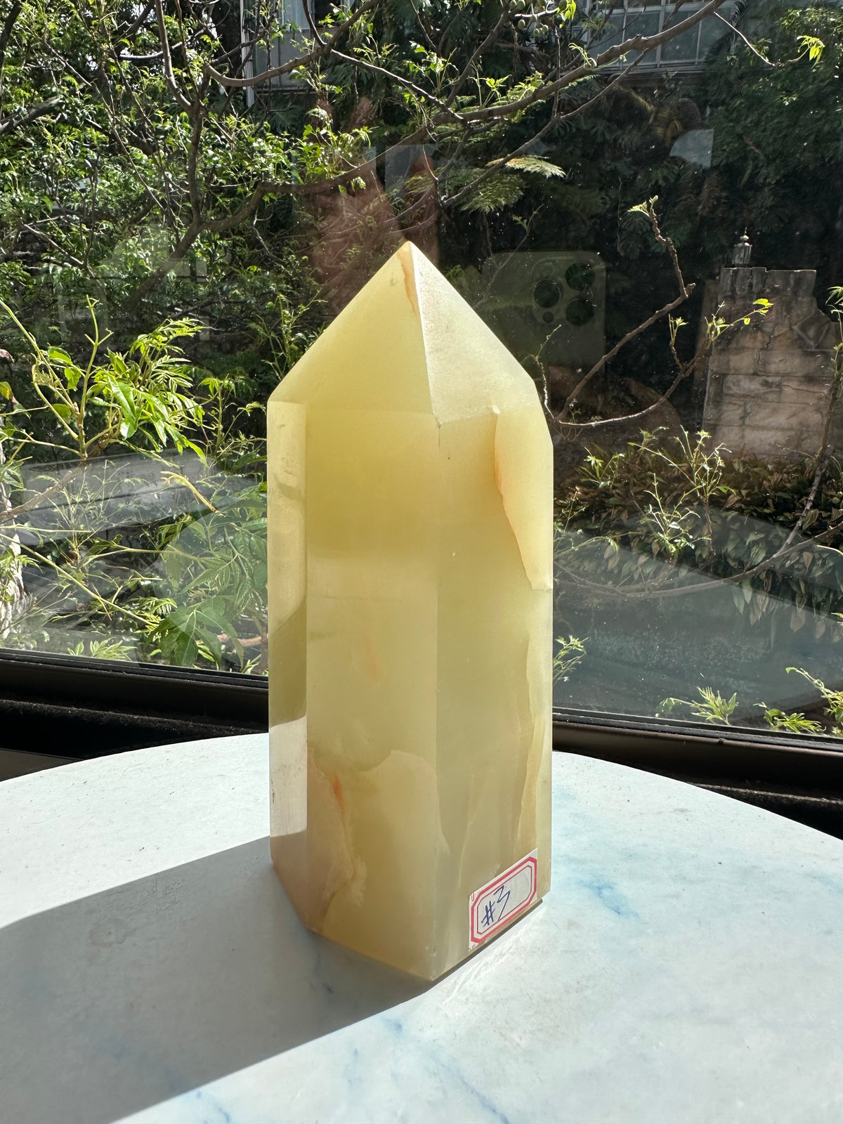 Afghanistan Pistachio Jade Tower with Soft Green Banding | 906g 15.1cm Exact Piece #3