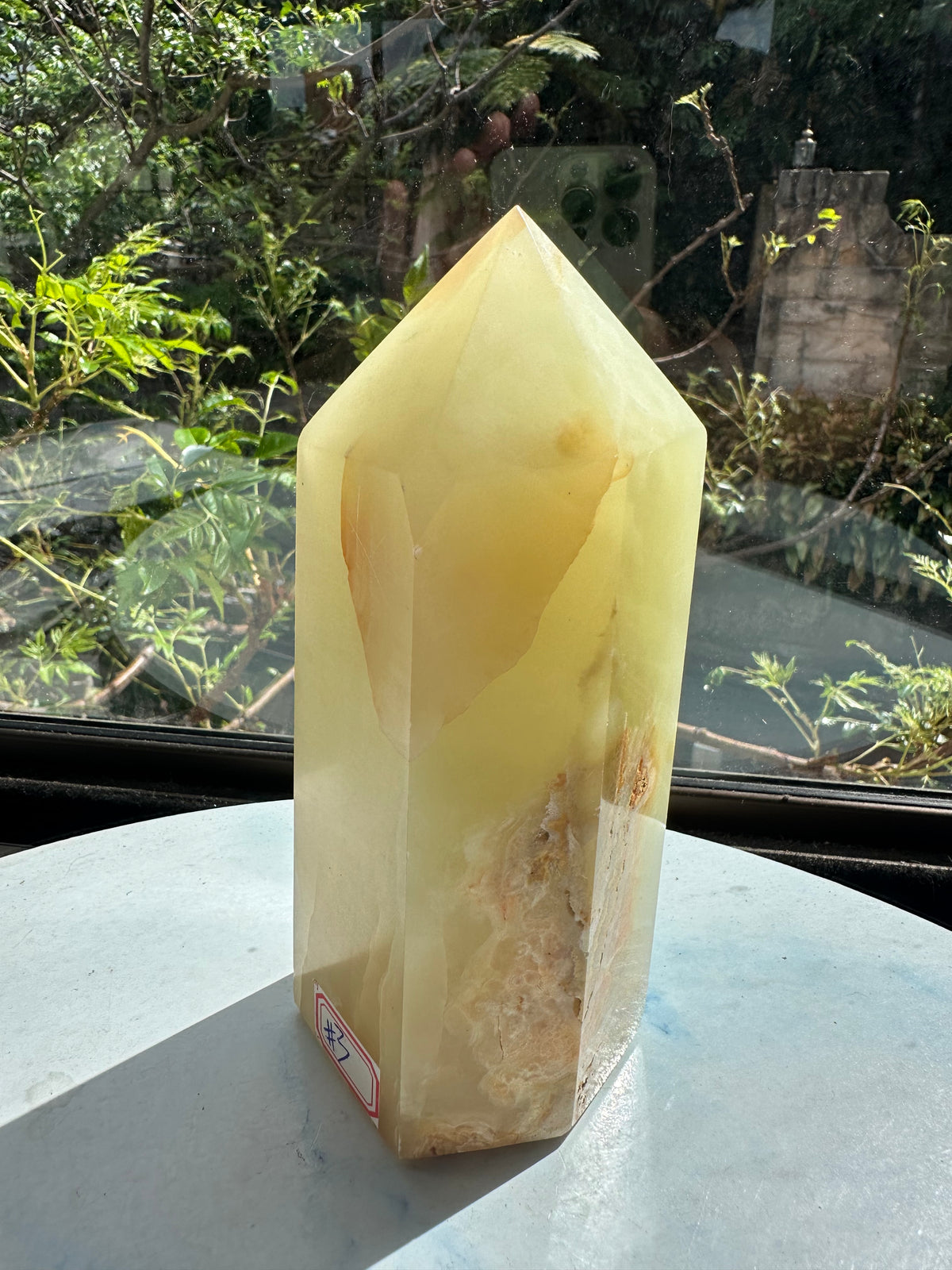 Afghanistan Pistachio Jade Tower with Soft Green Banding | 906g 15.1cm Exact Piece #3